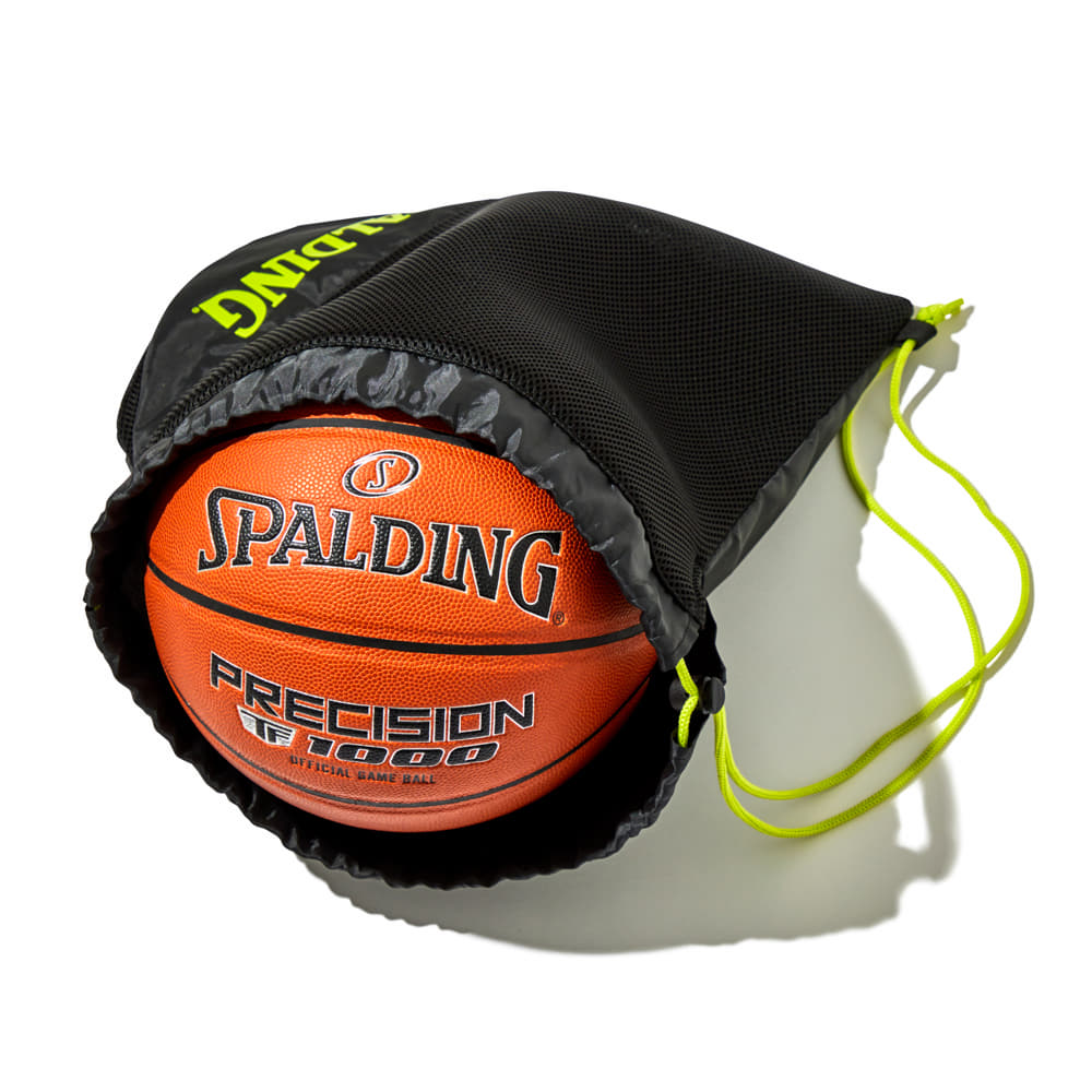 市場 ボールナップサック バスケ 正規品 バスケットボール ブラック ネオンイエロー 50 014ny Spalding スポルディング バッグ