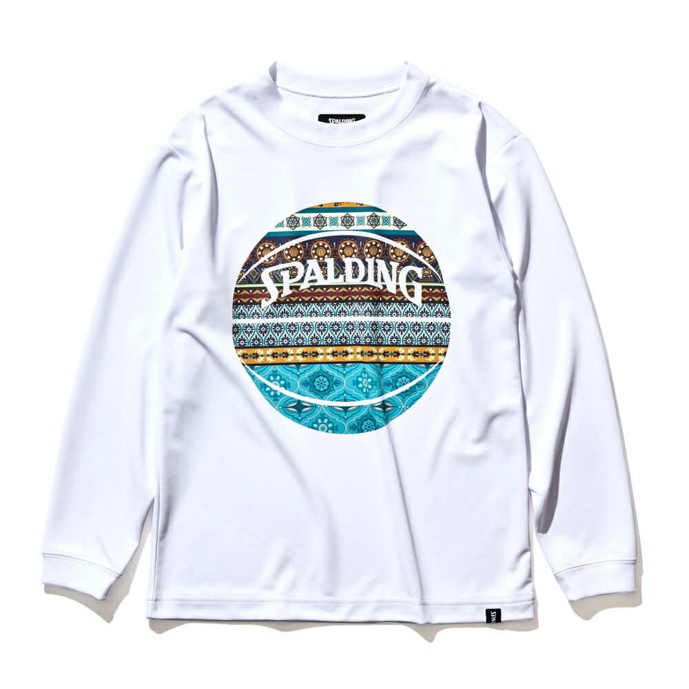 ジュニア ロングスリーブ Tシャツ ボヘミアンボール SJT22168 正規品 SPALDING スポルディング バスケットボール バスケ ウェア 練習着  ロンt ロングtシャツ 長袖 長袖Tシャツ シャツ 新生活