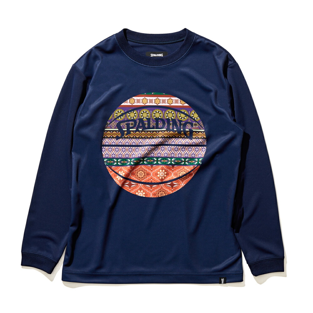 ジュニア ロングスリーブ Tシャツ ボヘミアンボール SJT22168 正規品 SPALDING スポルディング バスケットボール バスケ ウェア 練習着  ロンt ロングtシャツ 長袖 長袖Tシャツ シャツ 新生活