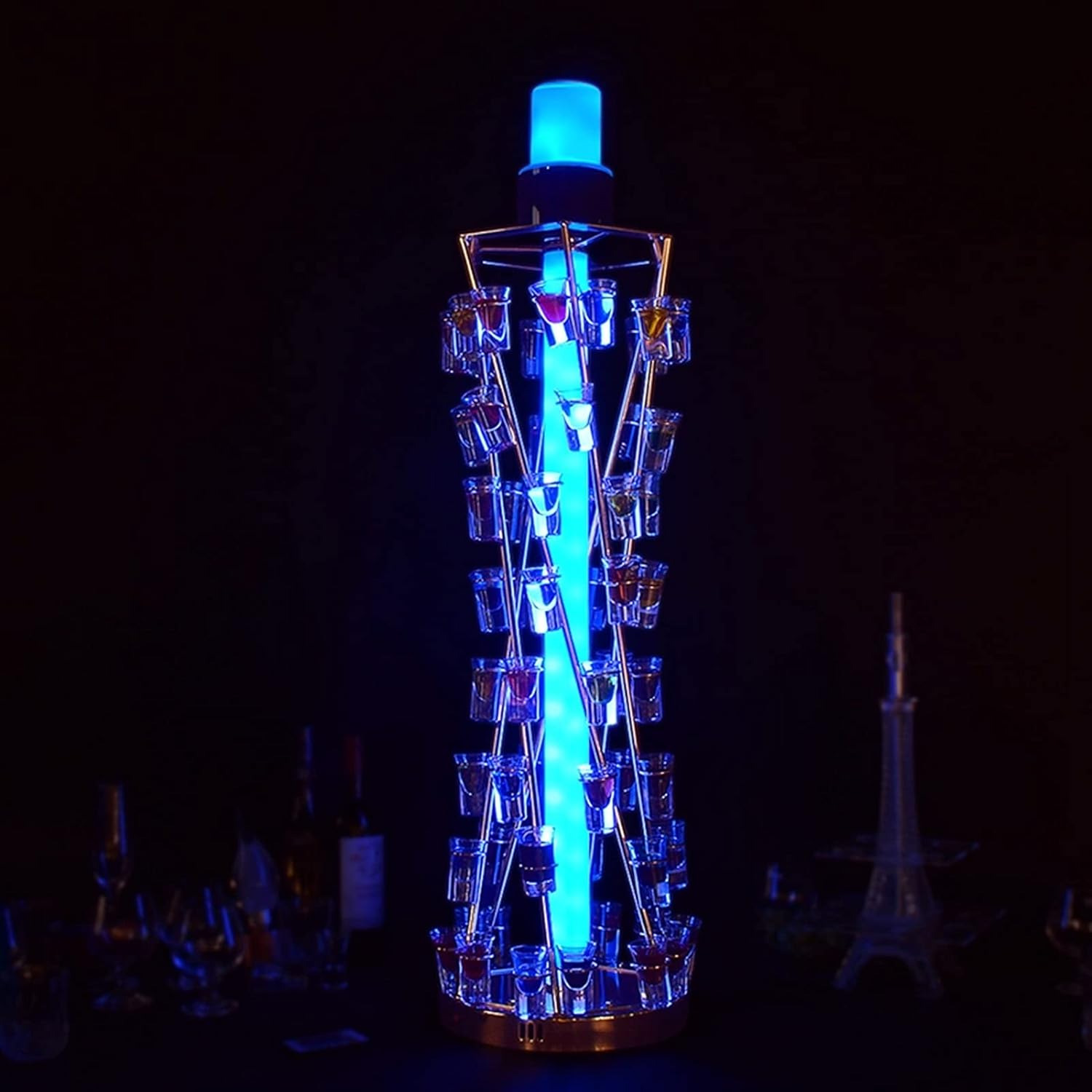 LED酒瓶の見せびらかす棚 ぶどう酒仕合わせ カクテルグラスホルダー 赤ちょうちん用の入れもの見せびらかす照明ランプ ク カクテル水呑みの棚 カクテルグラスホルダー