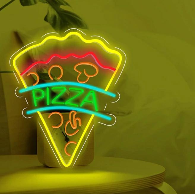 ネオンサイン ピッツァ LEDネオン点火装置 飾りつけ ネオン貼り出し、pizza店飾りつけ USB給電 今めかしい ネオンサイン 室内装飾 お座敷かざり付ける 佇まい造営