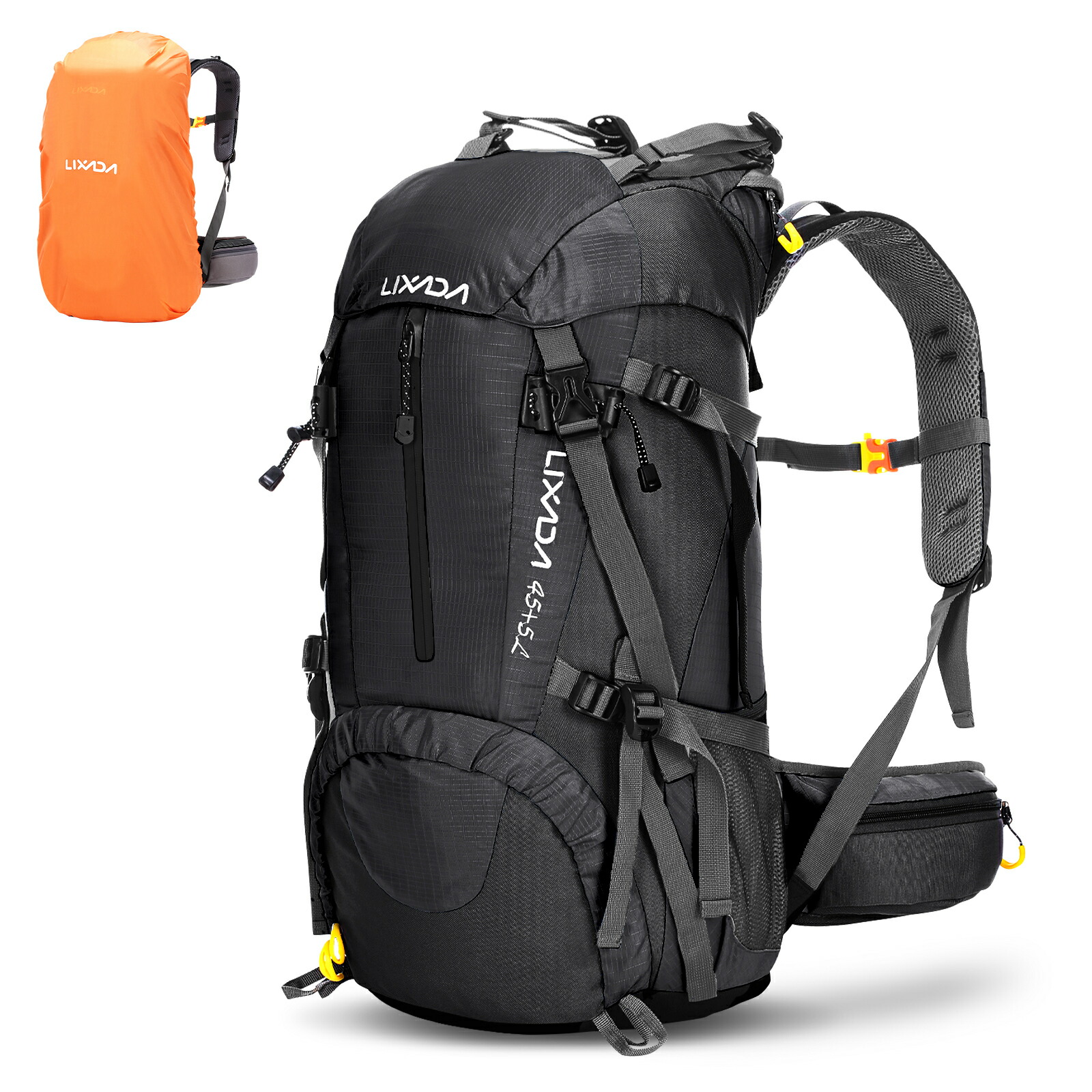 Lixada-アウトドアスポーツバックパック、旅行容器に並べる、サイクリングバッグ、山登り、クライミング、トレッキング、レインカバー、難民キャンプ、50l