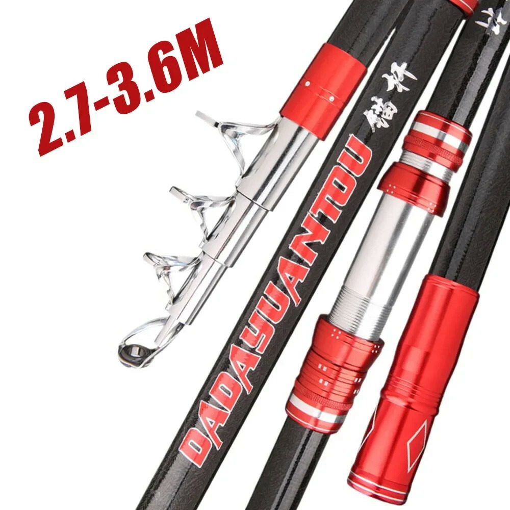 2.7M 3.0M 3.6M サーフフィッシングロッド 30kg 携帯型伸縮式トラベルサーフスピニングロッド 炭素衣料繊維 塩水・素水両用釣り竿