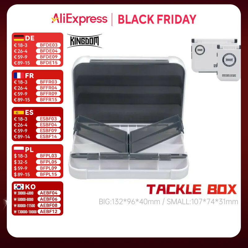 キングダム釣具ボックスミニ収納ケースフライング釣具ボックス釣りスプーンフック餌収納ボックス釣りアクセサリー画像