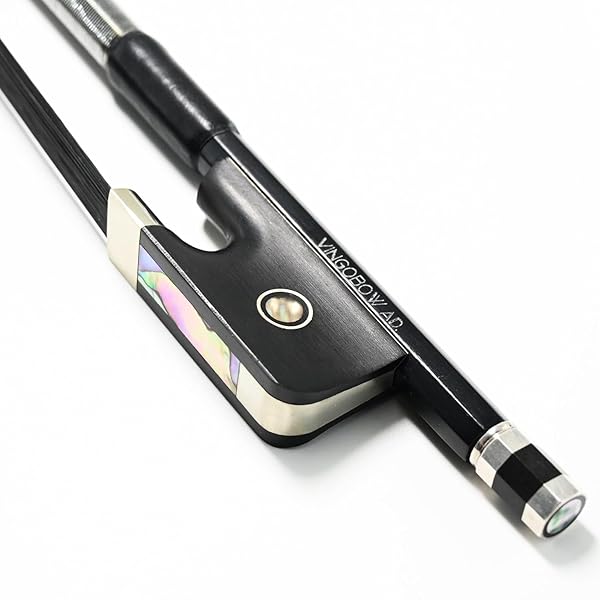 チェロ用 生まれながら真っ黒い馬毛炭素弓 Carbon Fiber Cello Bow (4/4)