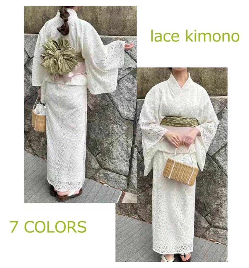 レース着物 レディース 上品 大人袷着物 レースきもの単品 浴衣 羽織 通年 総レース レトロ モダン ラッセル レ|BNFショップ