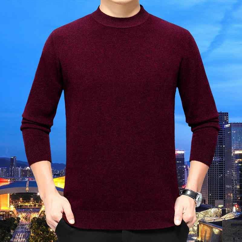 秋冬 薄墨色 緑 黒 トップス 成人男性服 羊毛 朦々たる スウェーター 商行為 無地 丸首  成人男性用