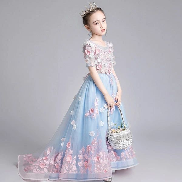 ピアノ発表 ジュニア 結婚式 フィッシュテールドレス ロングドレス 女の子 ワンピース 中学生 ピアノ発表会 発表会 ピアノ 子供｜BNFショップ
