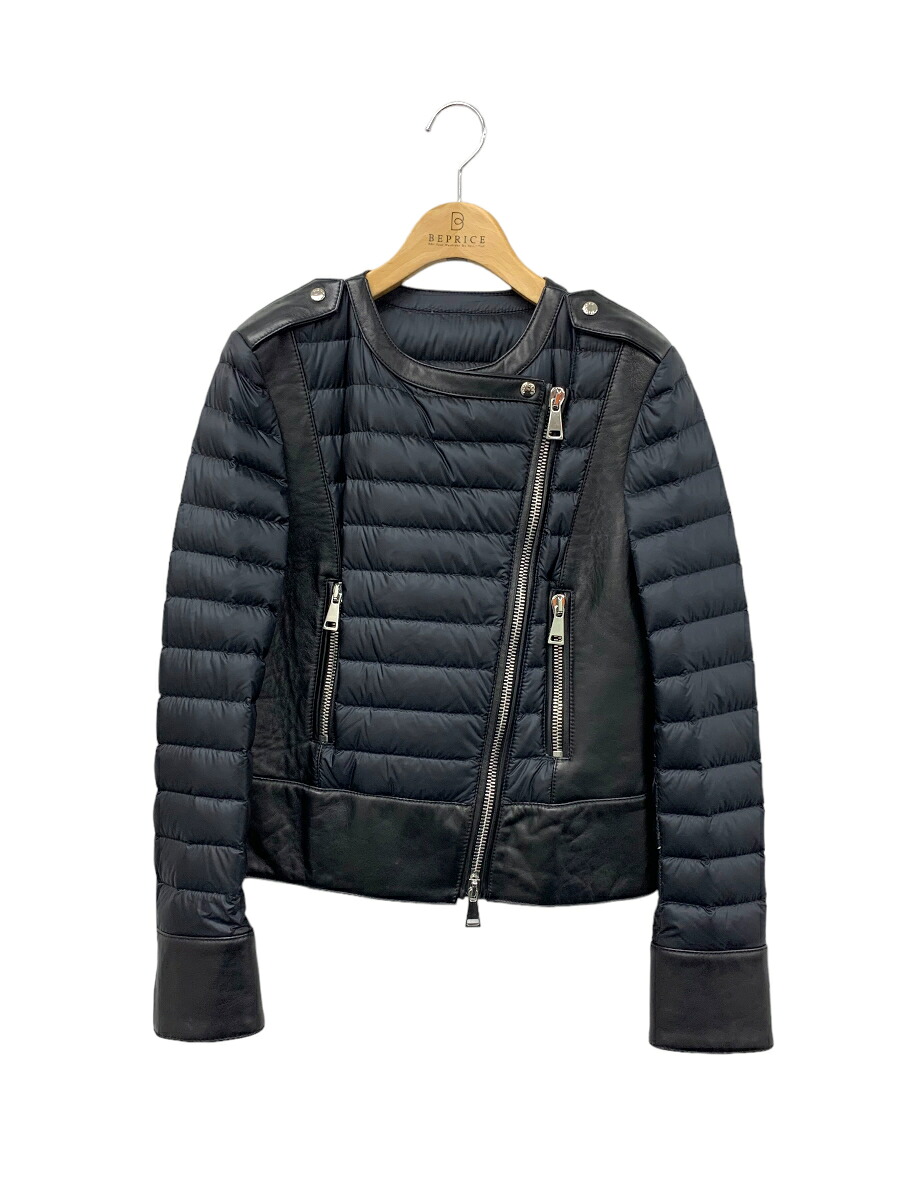 モンクレール ARUM GIUBBOTTO C10934598080 ダウンジャケット 1 ブラック ライダース【中古】IT4DQQV4TRRB