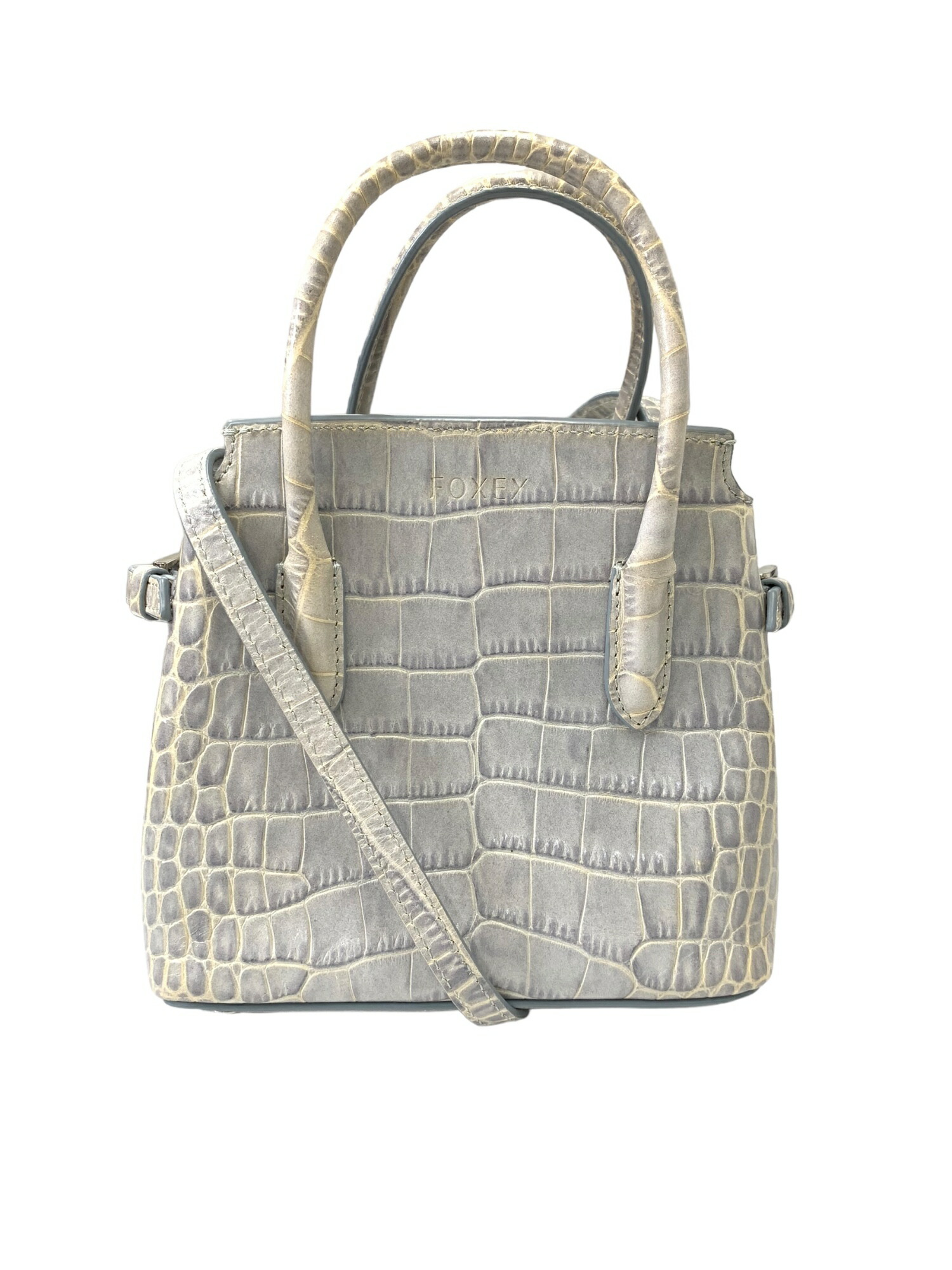 □極上□本物□極美品□ FOXEY フォクシー クロコダイル型押しレザー 2WAY