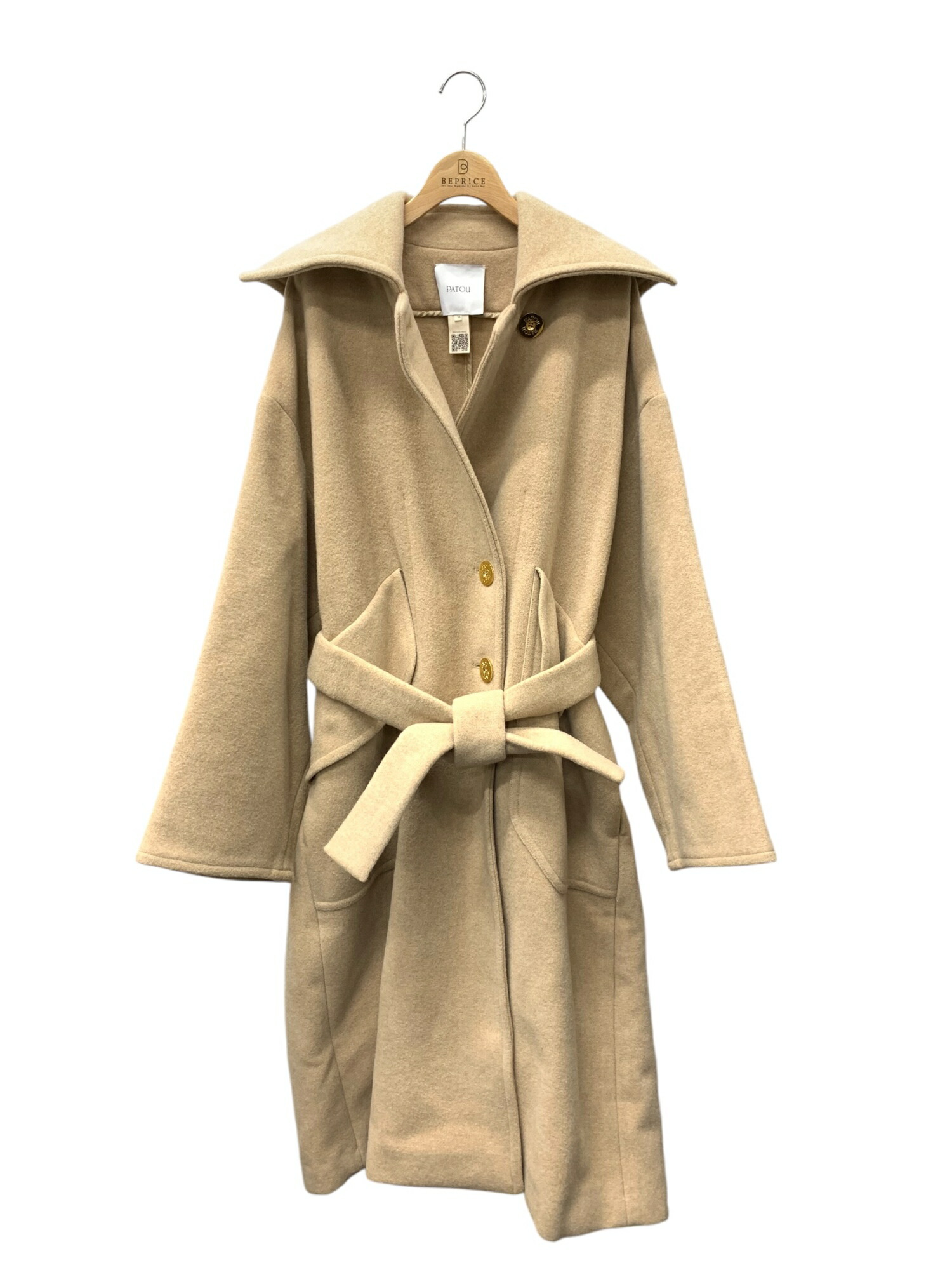 パトゥ CO0130121109B コート 38 ベージュ Maxi シングルコート【中古】ITSCS0PI7TXW