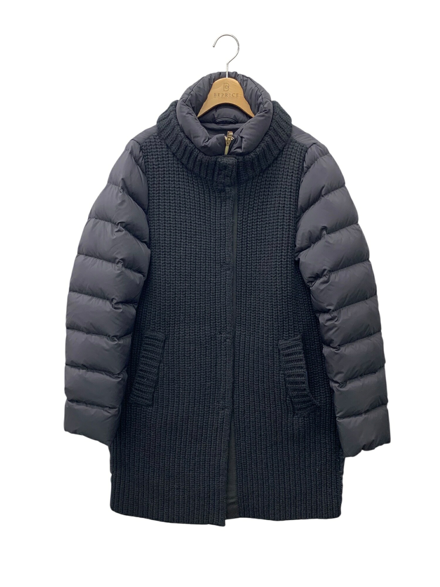 ヘルノ PI0858D 39766 9300 ダウンコート 46 ブラック ニット切替【中古】 IT6BVKIH7XT4｜ビープライス 45,487円