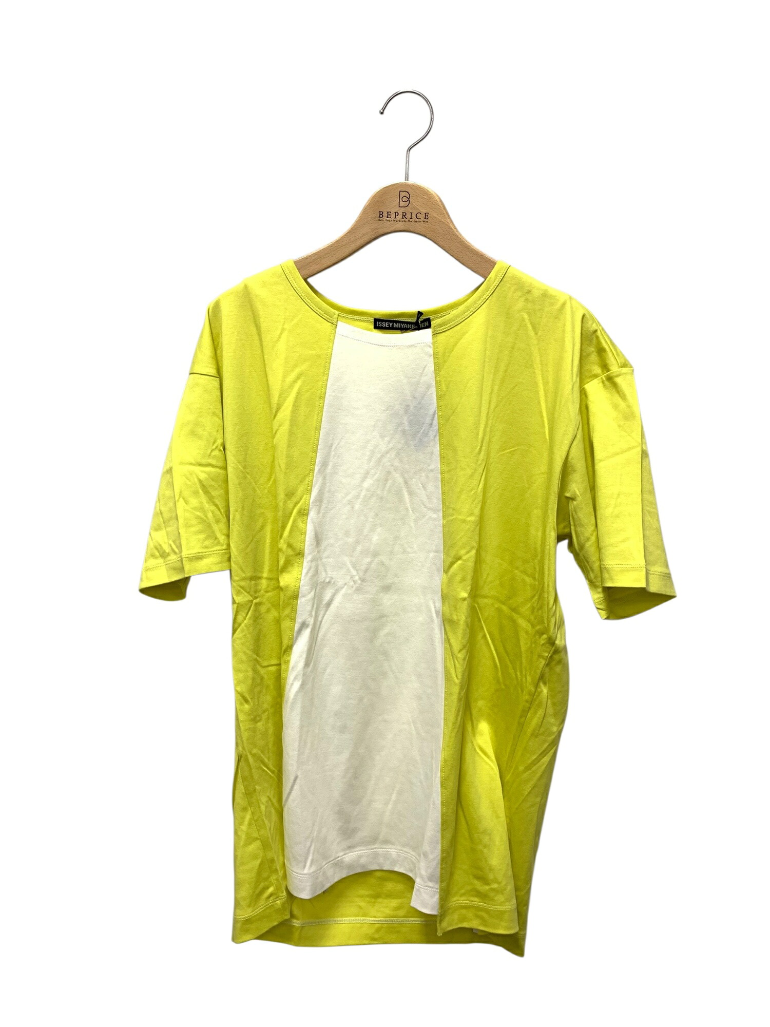 イッセイミヤケメン ME81-JK267 Tシャツ 2 イエロー バイカラー【中古】 ITK6ATIMAC9K｜ビープライス 11,235円