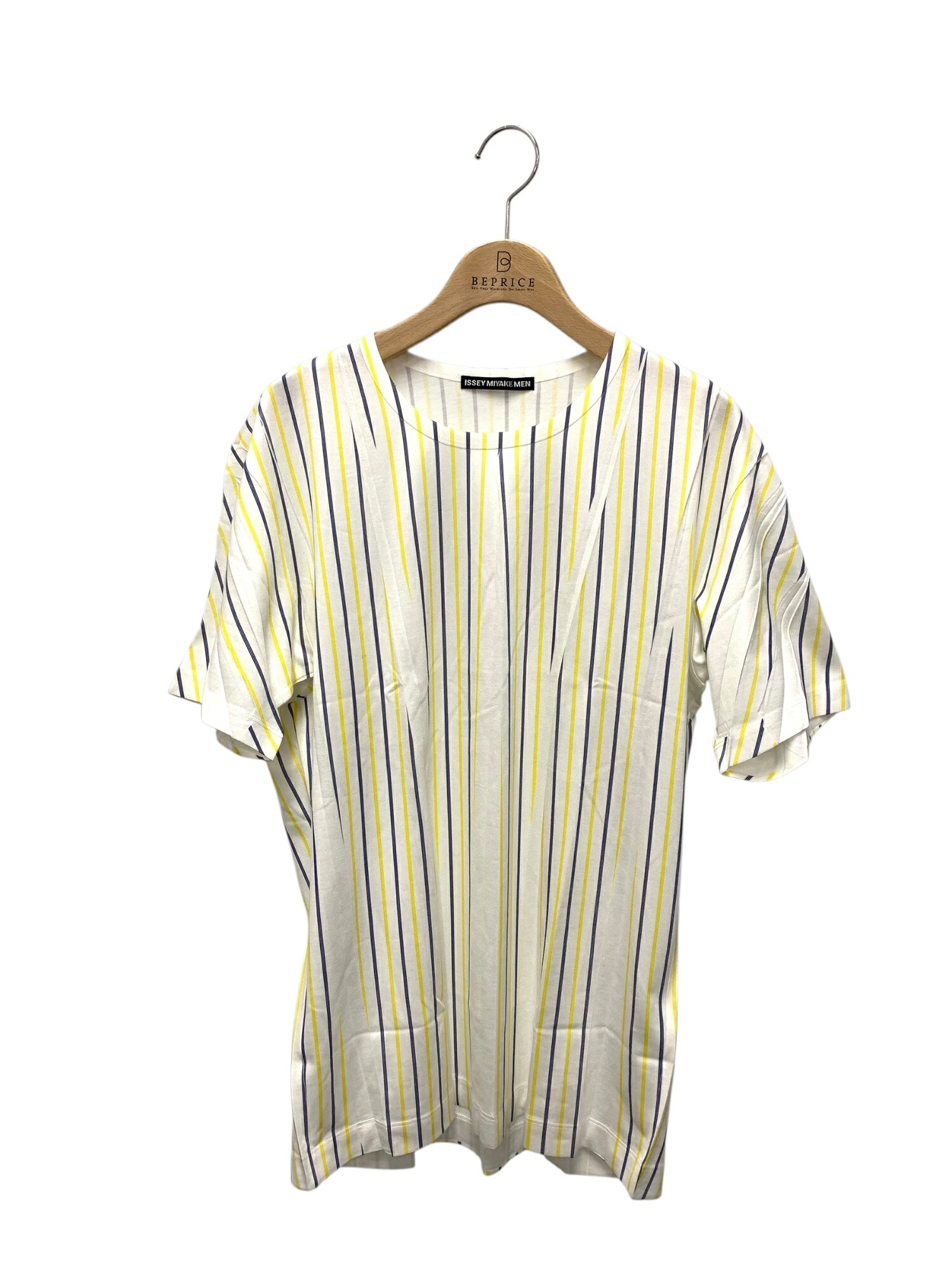イッセイミヤケメン ME31JK174 Tシャツ 2 マルチカラー ストライプ【中古】 IT1EIS1UPG3K|ビープライス