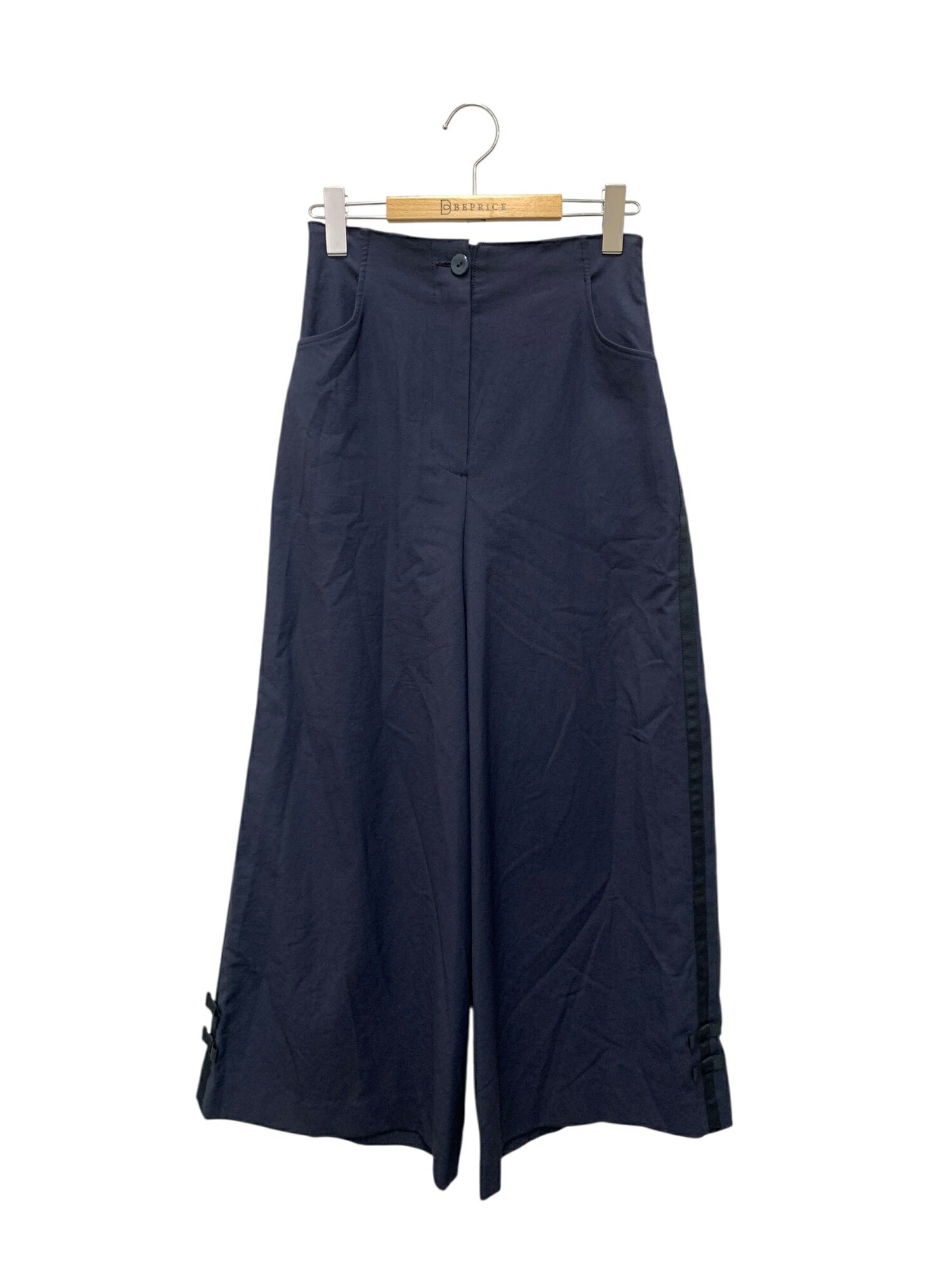★美品★エムズグレイシー ワイドパンツ38 裾シフォン地フリル二重 2色 フロントジップ裾フリルパンツ | selectshop MAJOLIE