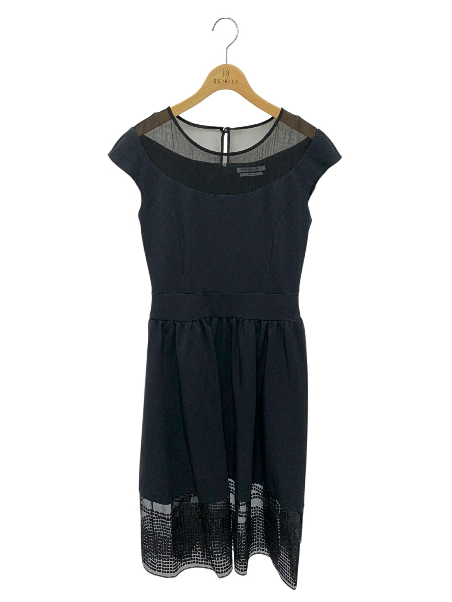 FOXEY NEW YORK フォクシー 38 ブラック シャツワンピース 黒 新品☆FOXEY☆フォクシーニューヨーク☆ワンピース☆黒