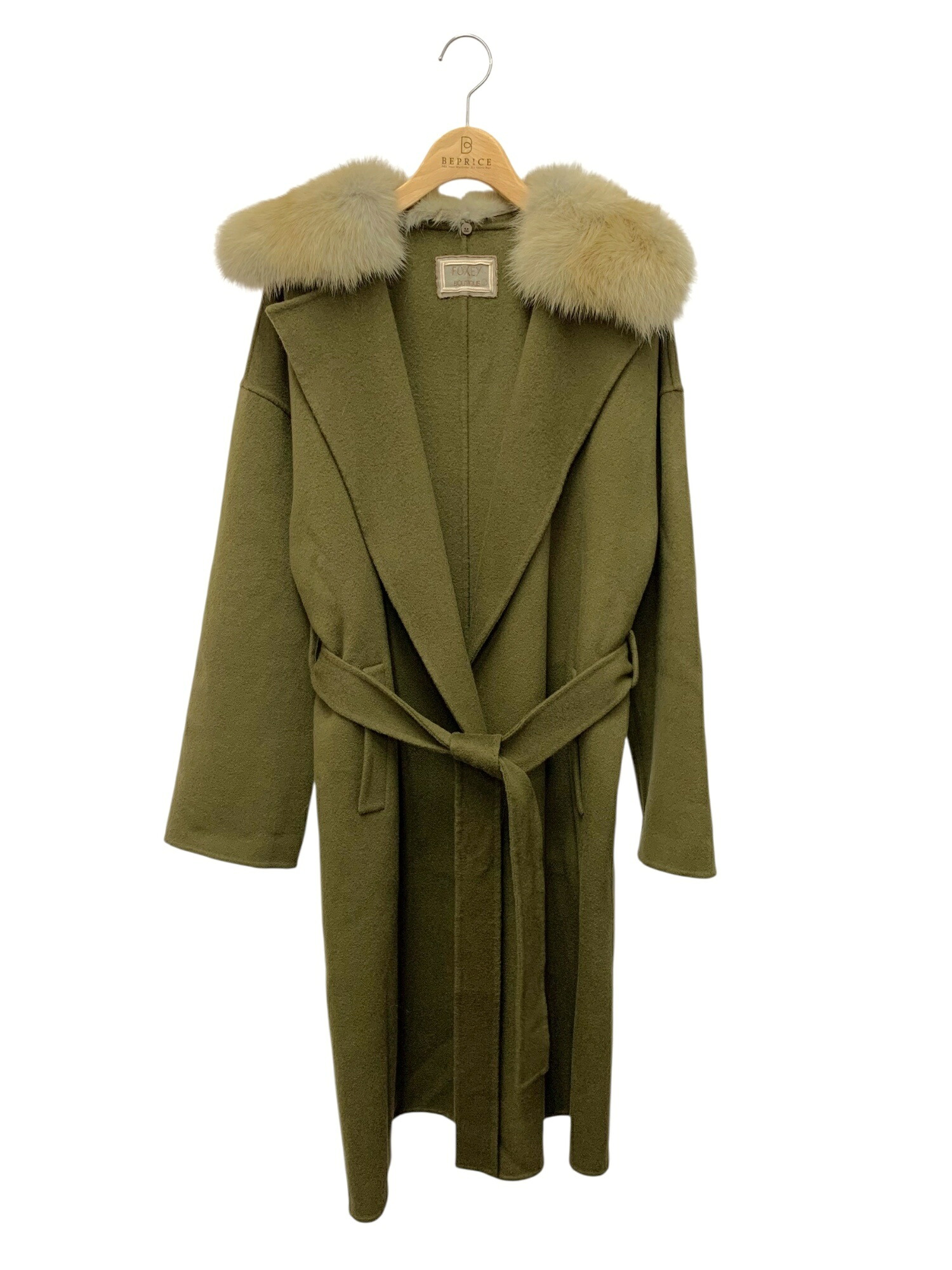 フォクシーブティック 37283 コート F カーキグリーン カシミヤ ロシアンセーブルファー SP品【中古】 ITDWVTP8PNUG|ビープライス