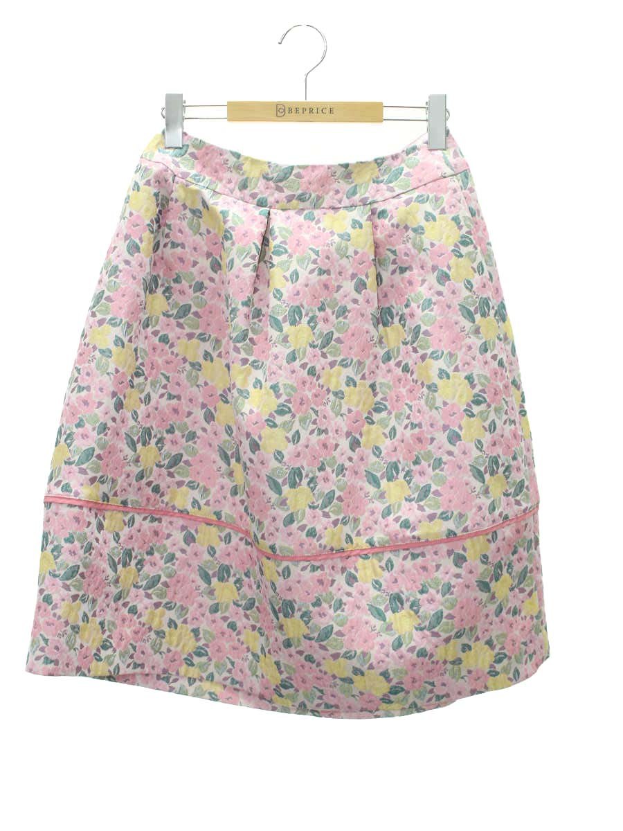 エムズグレイシー 217116 スカート 40 ピンク 小花柄 ジャガード【中古】 ITG9J84WDK9K