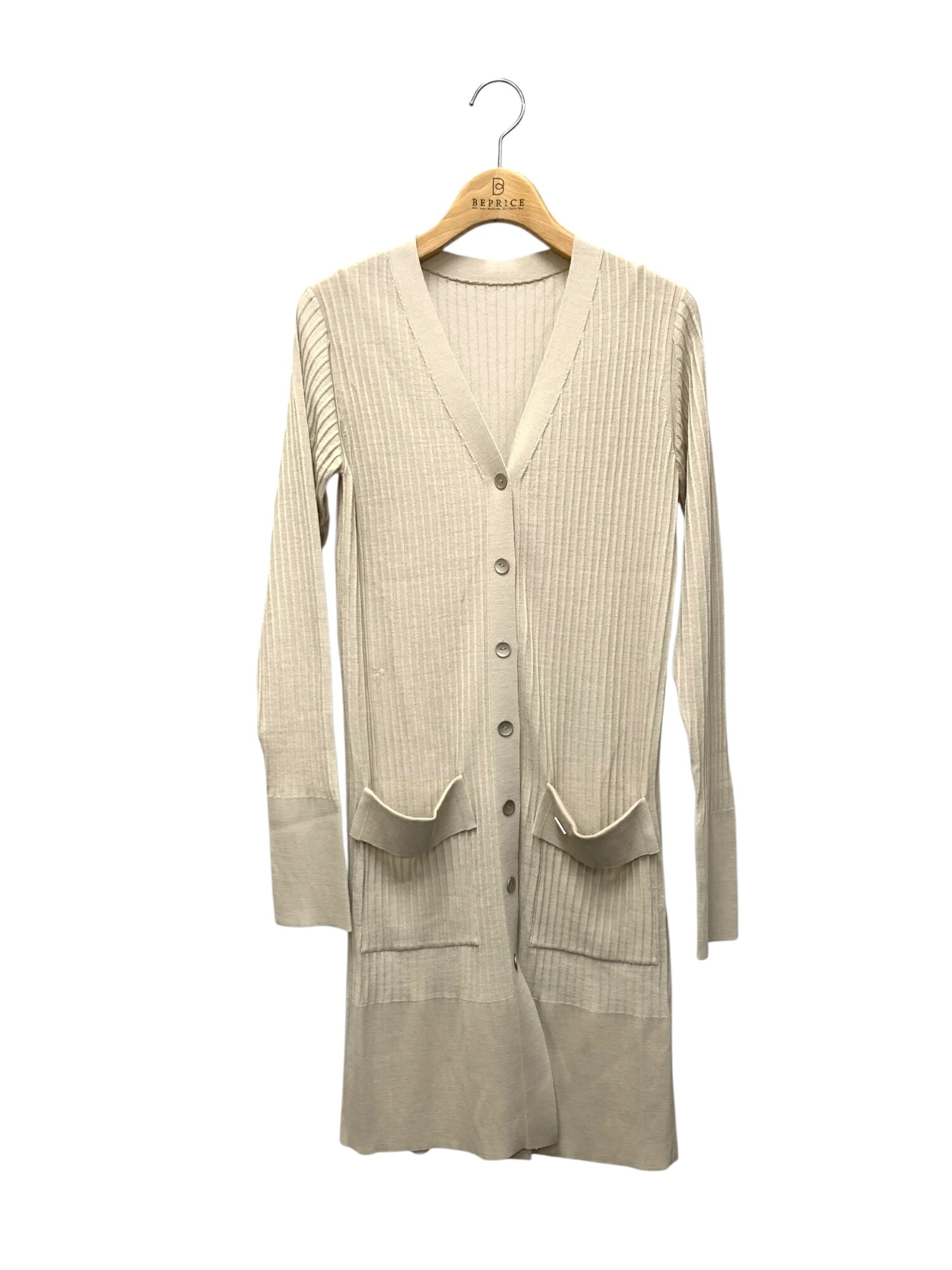 フォクシー Cardigan Rain Shade 40806 ロングカーディガン 38 ベージュ【中古】 ITO5GSU6JK2K