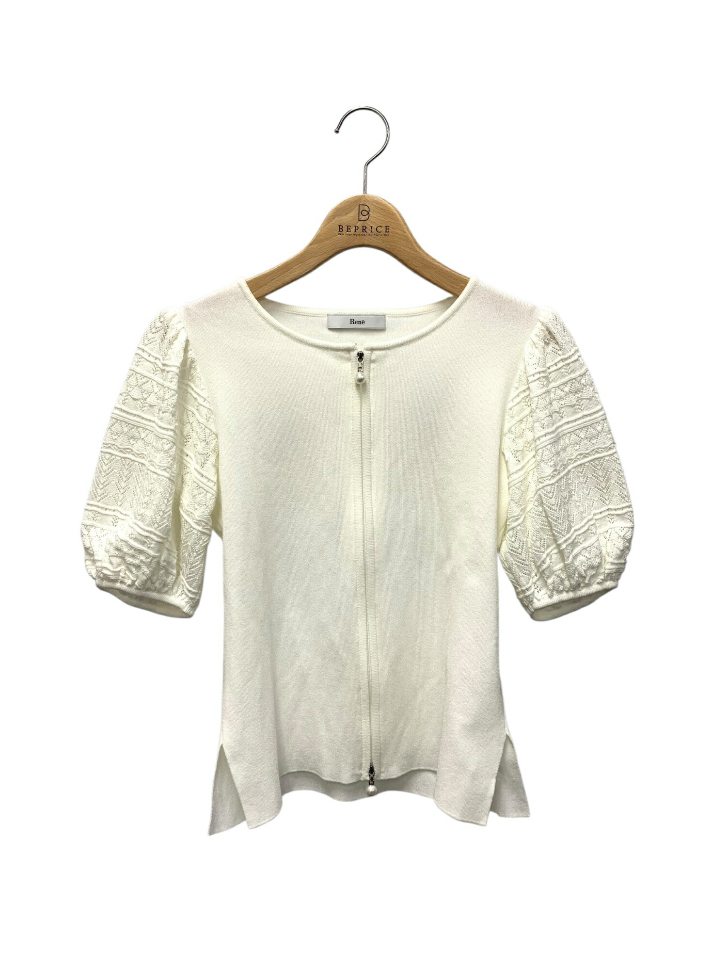 楽天市場】【ルネ】Rene 23年 パールボタン 長袖 ウール ニット