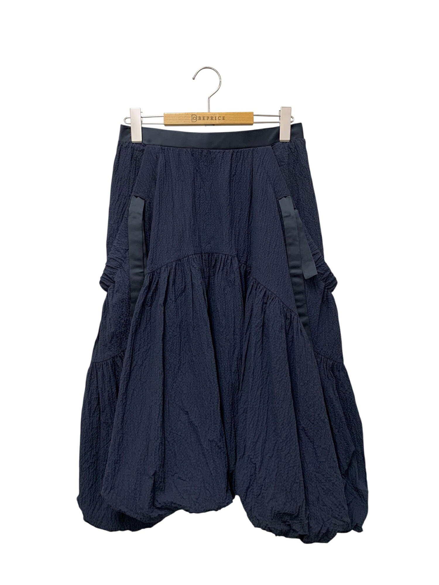 デイジーリン Skirt Victoria 07074 スカート 40 ネイビー リボン コットンジャガード バルーン【中古】 ITQL9TE3I3RQ