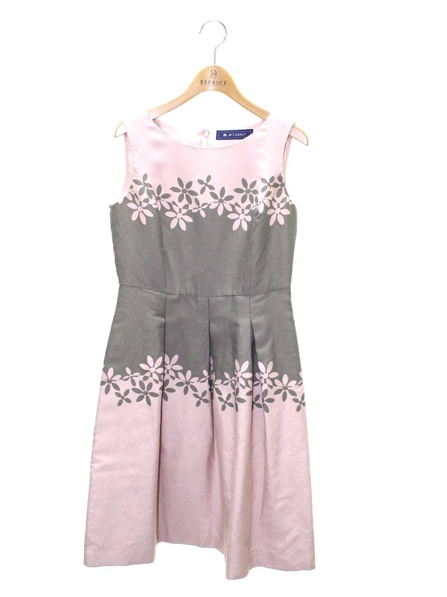 楽天市場】エムズグレイシー 411316 ワンピース 38 ピンク 花柄 リボン