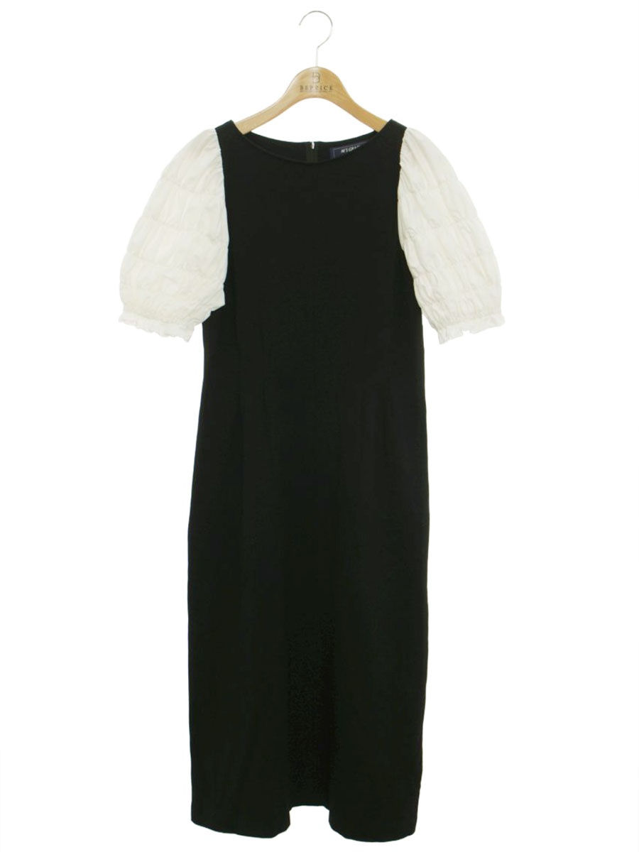 レディース☆美品　エムズグレイシー　ジップワンピース　カメリア　ブラウン　38 レディース☆美品 エムズグレイシー ジップワンピース カメリア