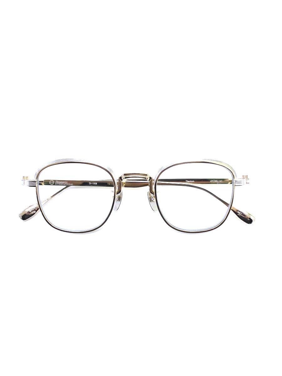 【10％OFF】ドメスティックインターナショナル DI-1008TS 眼鏡 ゴールド/しろがね色 金属元素ひな形 盛りだくさんリム 殴ること【中古】 ITCVBVJYYYHQ RSS10