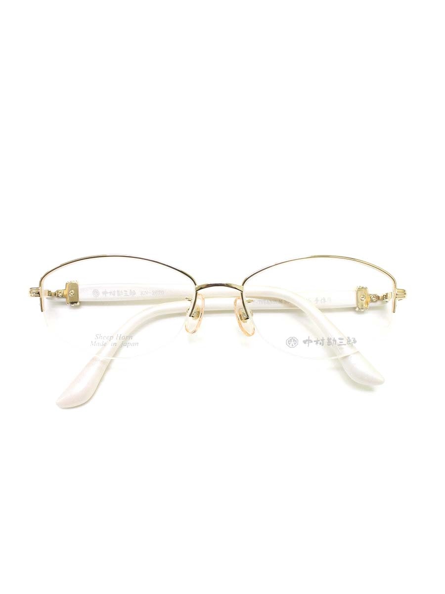 中村勘三郎 KN-2670 眼鏡 白いこと/ゴールド 二人組ひな形【中古】 ITG4JNE1L6MX