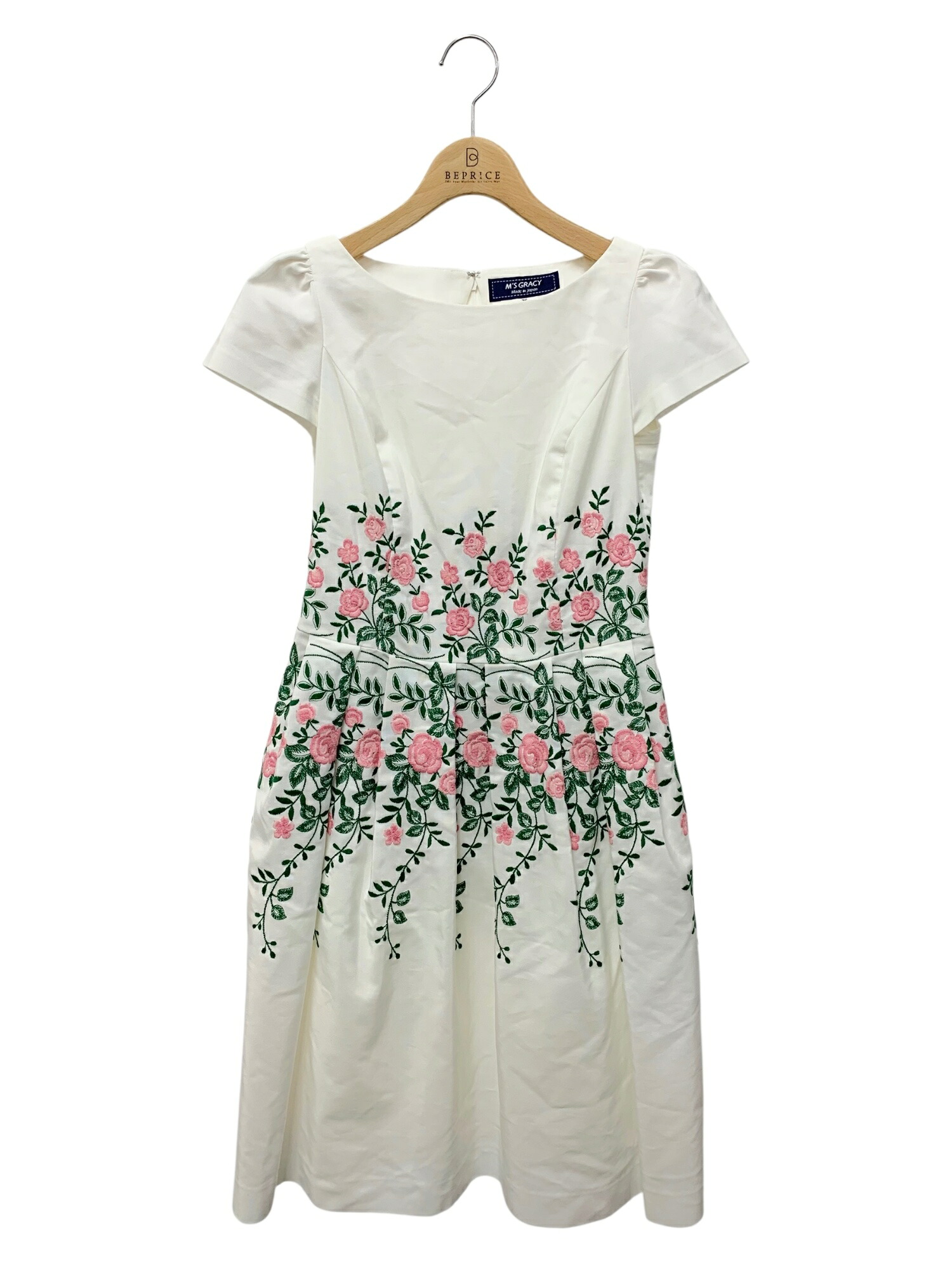 エムズグレイシー Flower pattern Embroidery Dress 911307 ワンピース 36 ホワイト【中古】 ITZUPT8UKNY0｜ビープライス