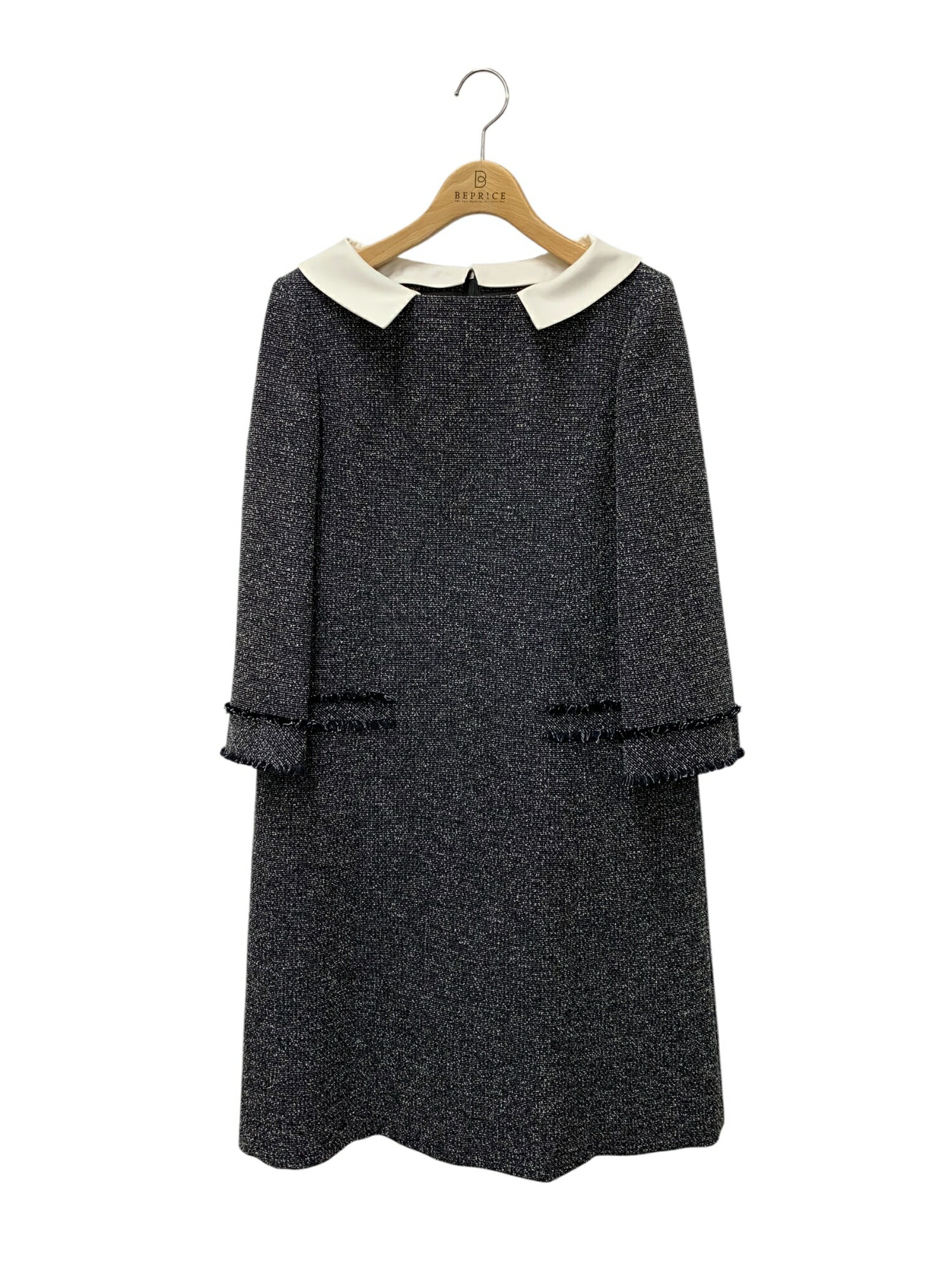 フォクシーニューヨーク Eclat De Nuit Dress 42153 ワンピース 38 ネイビー ツイード【中古】 ITUJZZM6XUC0|ビープライス