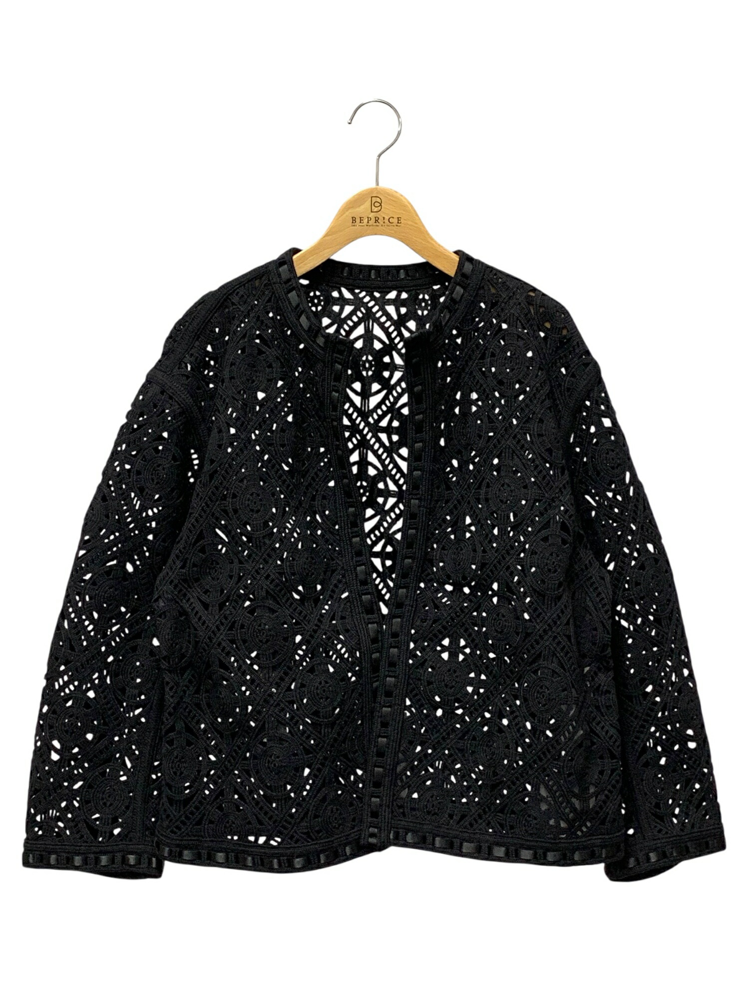 ボールジー サークルモチーフエンブロイダリー クルーネックジャケット 11-07-41-07004 36 黒いこと 23SS【中古】 ITNZSFJ40YC6