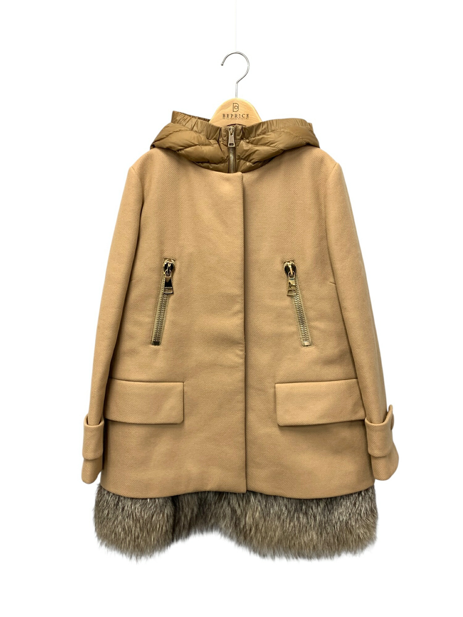 モンク軌跡 FENELON GIUBBOTTO FENELON JACKET A2-093-49715-10 1 駱駝 稲荷毛革 ダウンジレ【中古】 ITF6W5PXV9WI