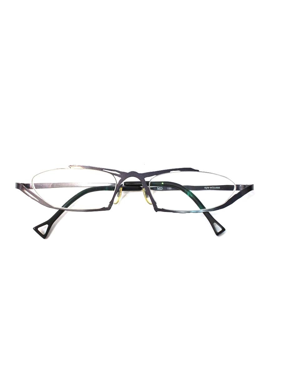 テオ eye-witness MD 189 眼鏡 金属元素薄墨色 ヴィンテージ 金属元素一こま【中古】 IT7NB03AEILW