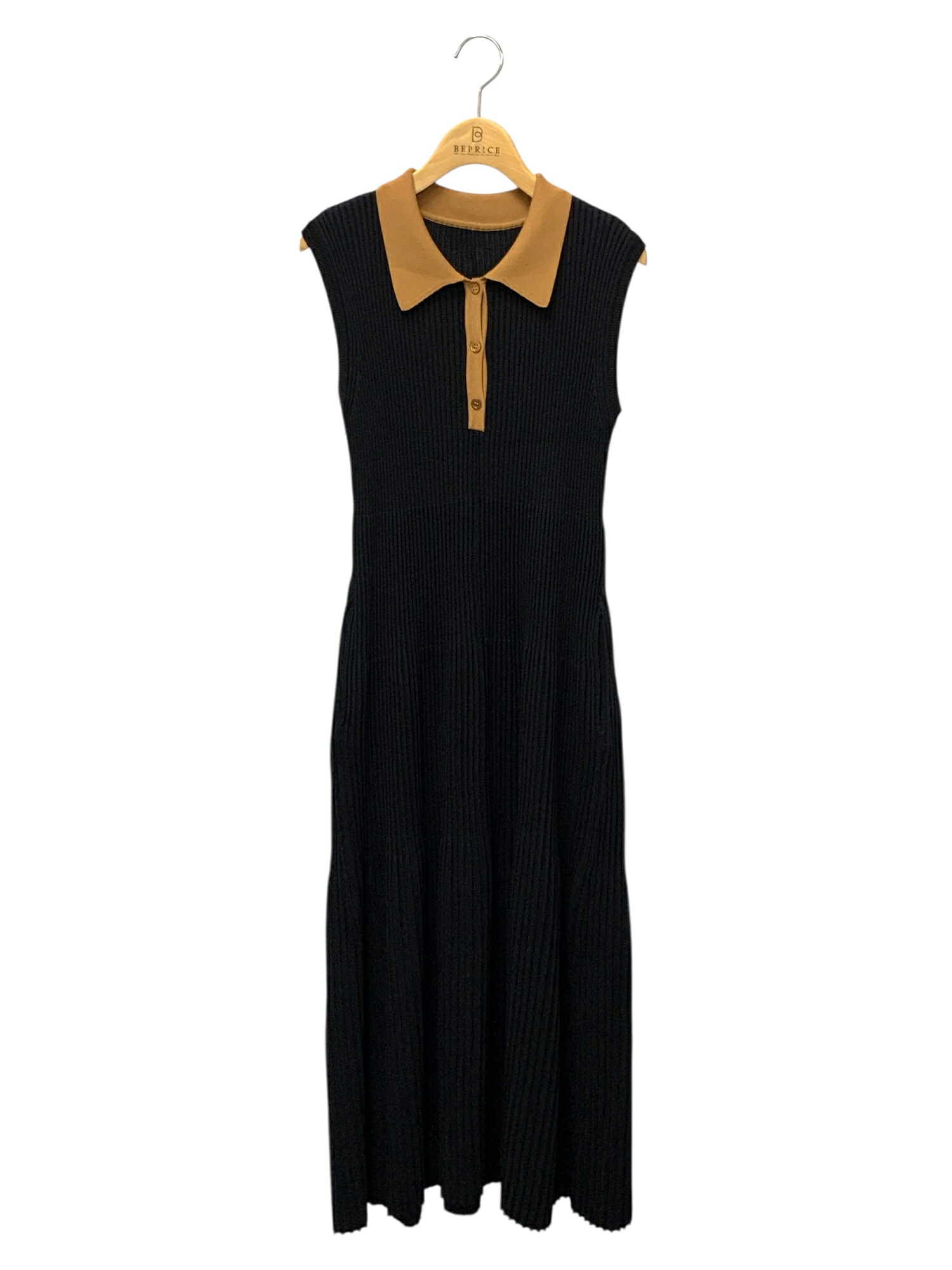 フォクシーブティック Knit Dress Birdie 44647 ワンピース 40 ブラック ニット ポロ襟【中古】 IT22F10P8FV0|ビープライス
