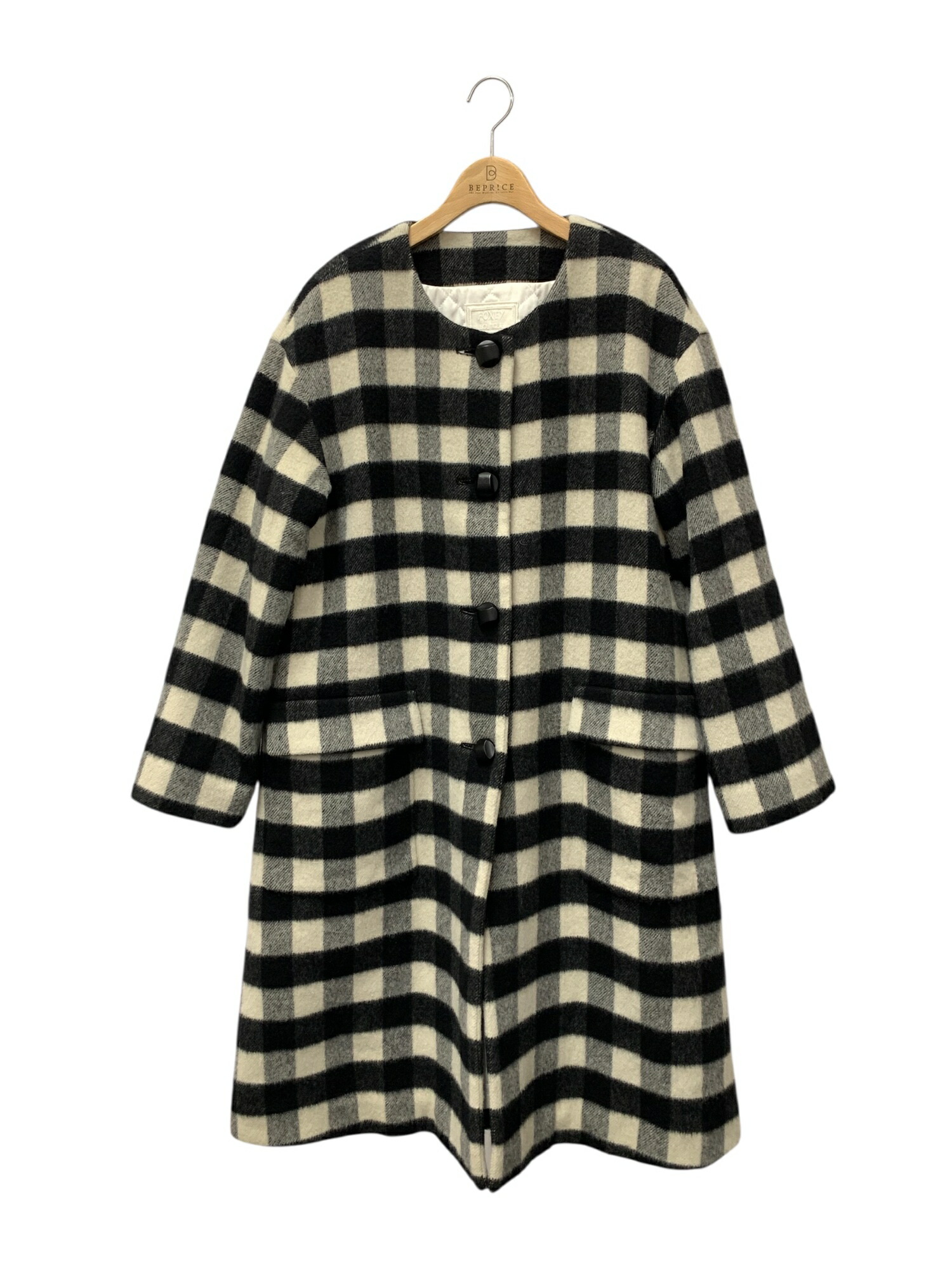 フォクシーブティック 41301 厚地の外套 42 黒いこと 読み合わせる カシミヤ混【中古】 ITVYALD9SH1X