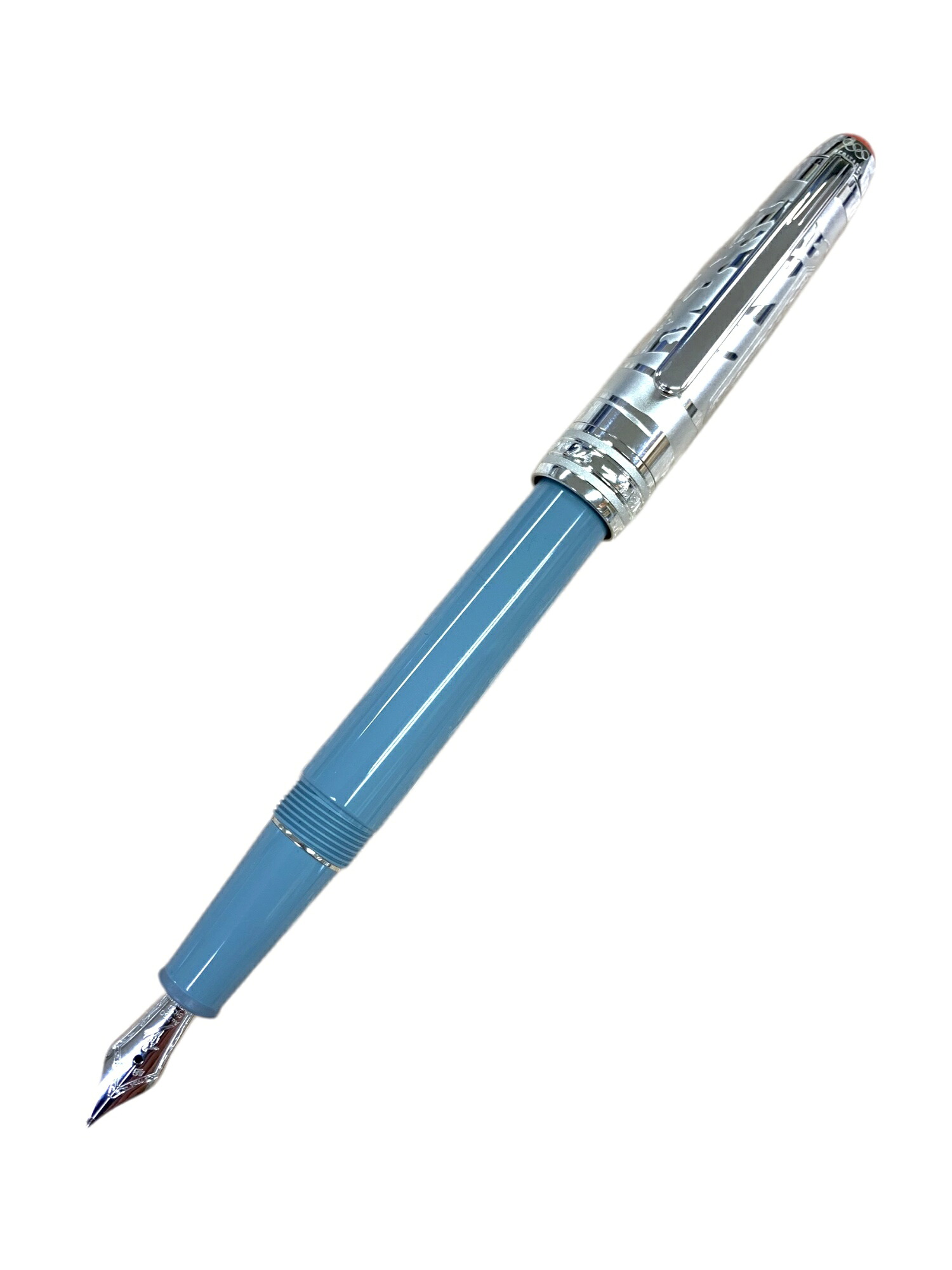 モンブラン 万年筆 MSTオリンピックヘリテイジーシャーモニー クラッシックドゥエ ブルー M Au750【中古】 ITGCVGJ8OZQU｜ビープライス