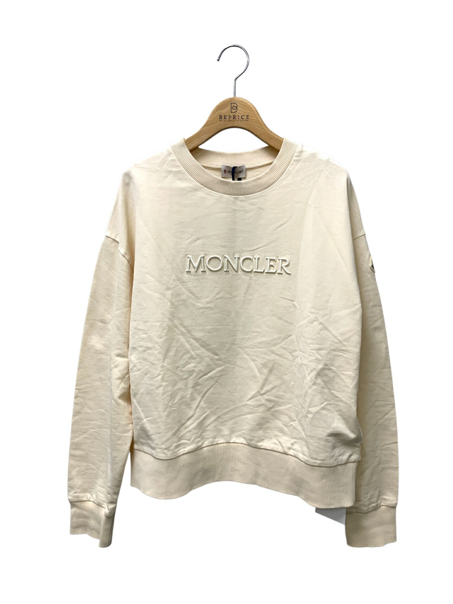 モンク軌跡 FELPA GIROCOLLO SWEATSHIRT L10938G00020 汗水 XS 象牙色 ロゴタイプ入り口・入口【中古】 ITWQ8FCIO9VC