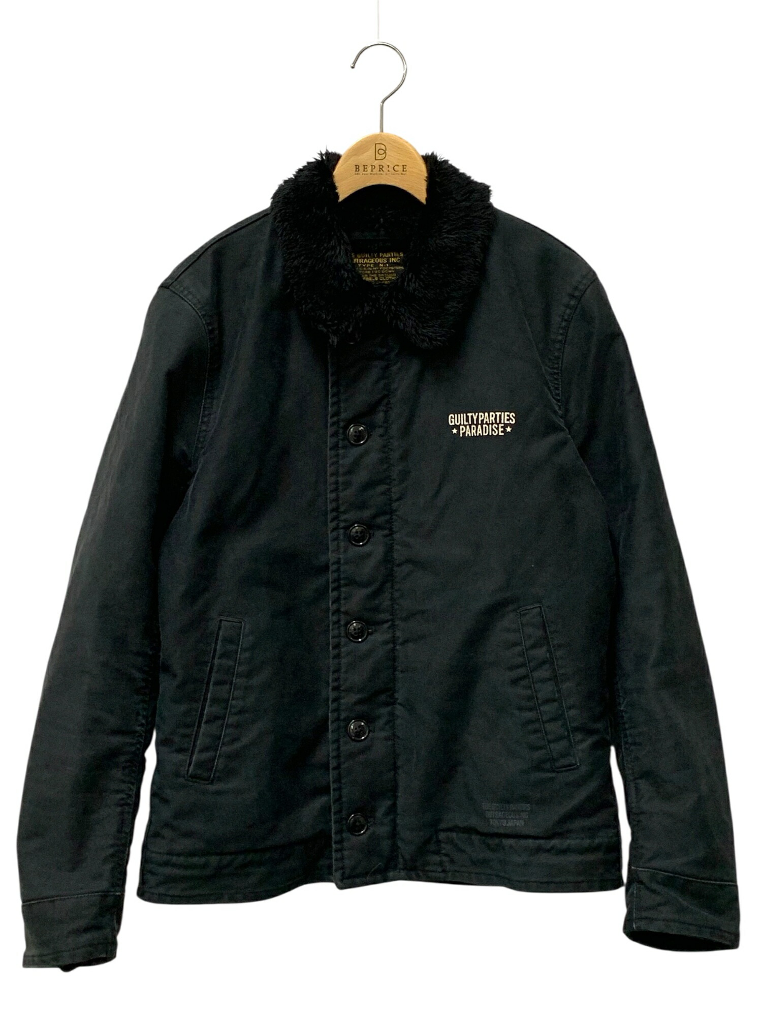 ワコマリア N-1 DECK JACKET 甲板上衣 M 黒いこと 裏ボア【中古】 ITPNT6Y84YER