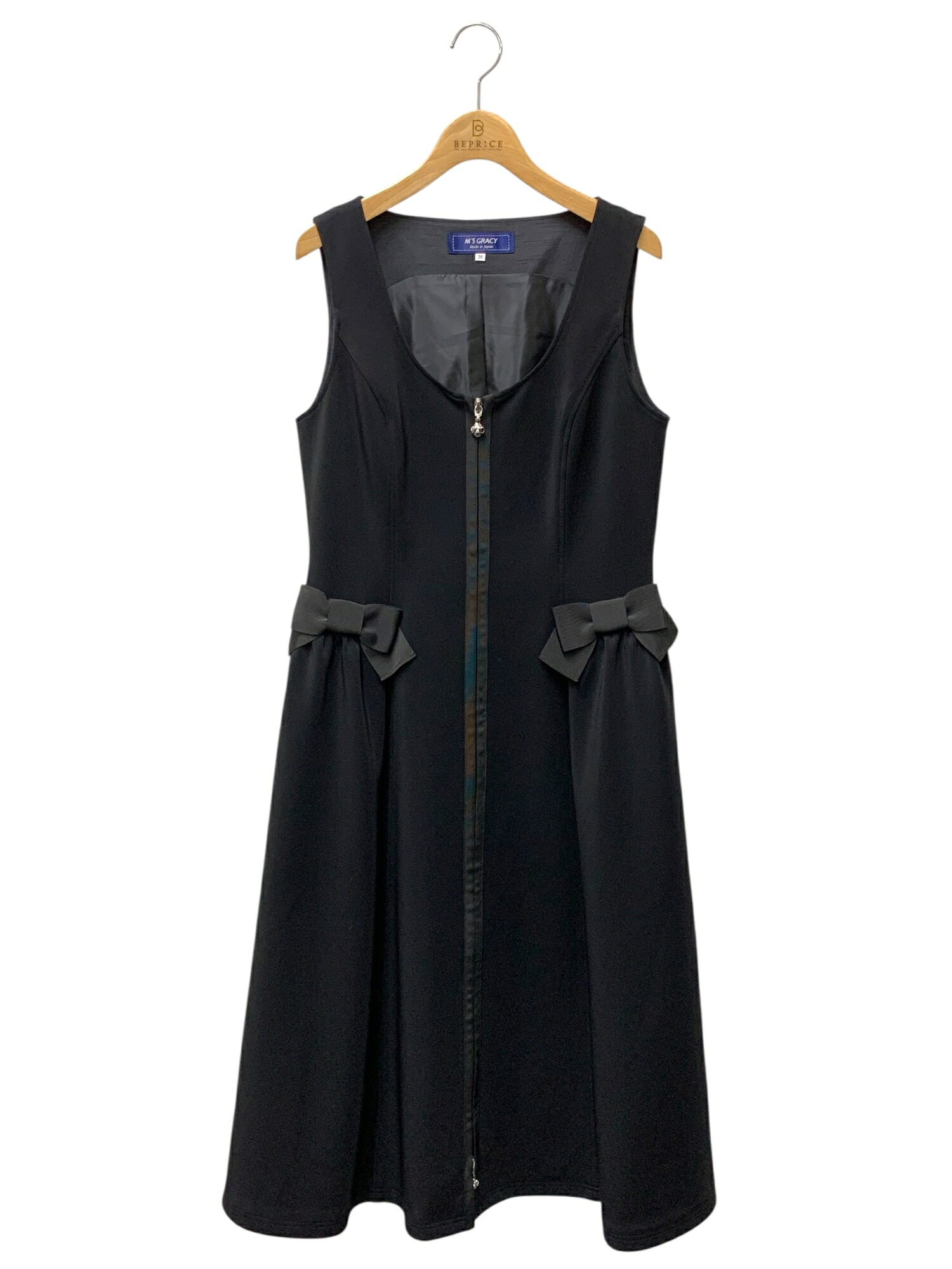 エムズグレイシー 611111 前掛けスコート 38 黒いこと シュロの葉【中古】 ITATOE4AAXVO