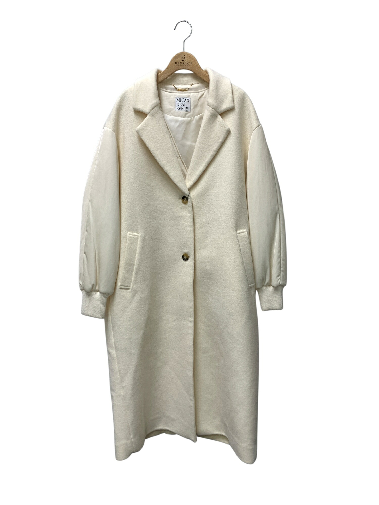 マイカアンドディール sleeve batting coat with vest 0122407288 厚地の外套 F 白いこと ラインドライブ付き添い人【中古】 IT2NL4X97A3K