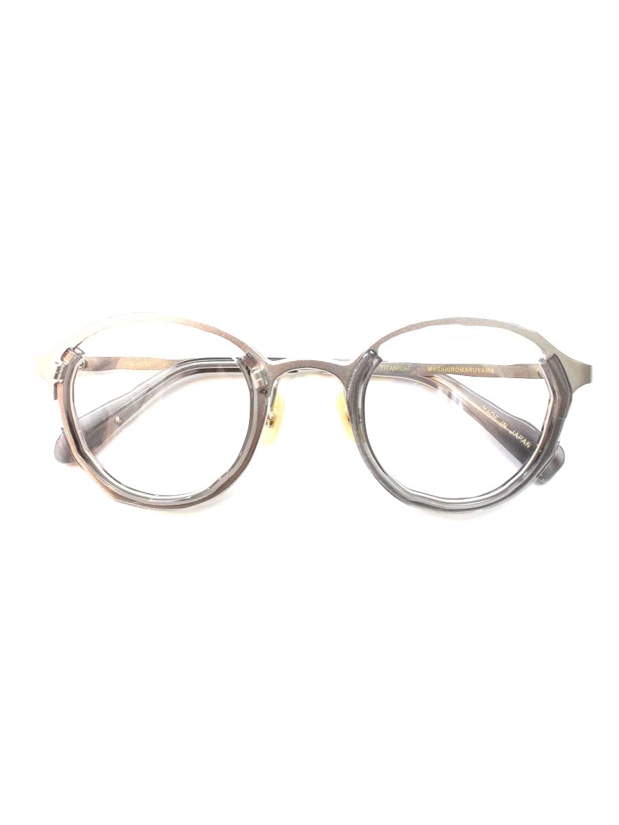 マサヒロマルヤマ monocle MM-0055 メガネ No.3 Clear gray / Silver アシンメトリー コンビフレーム フルリム ボストンシェイプ【中古】 ITV9NGV7RRKM|ビープライス