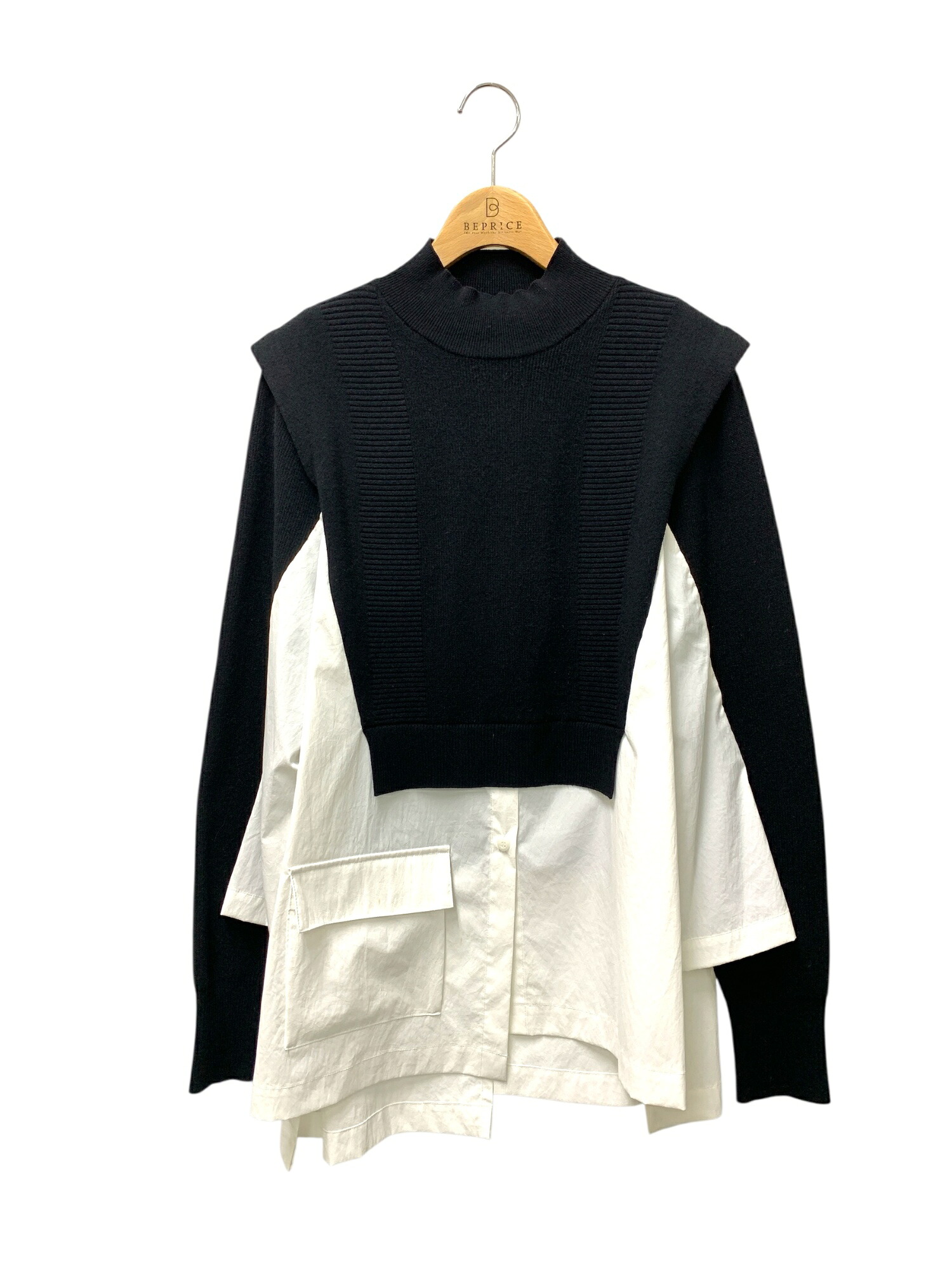 アンスリード Pocket shirt docking knit 522412600201-01 F ブラック 24aw【中古】 IT6W0008ESR0｜ビープライス