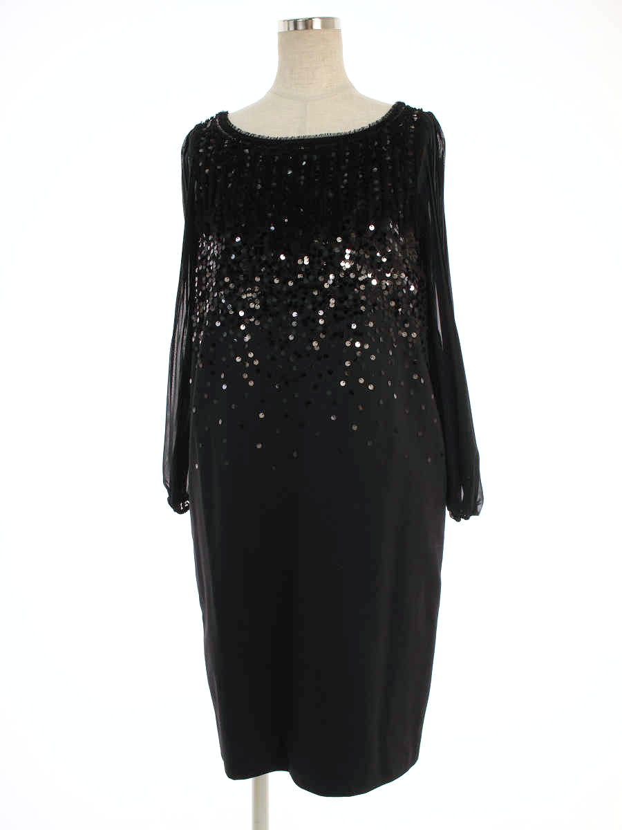 楽天市場 エポカ ワンピース スパンコール 袖シースルー フリンジ 半端袖 40 Bランク 中古 Tn ブランドショップ ビープライス