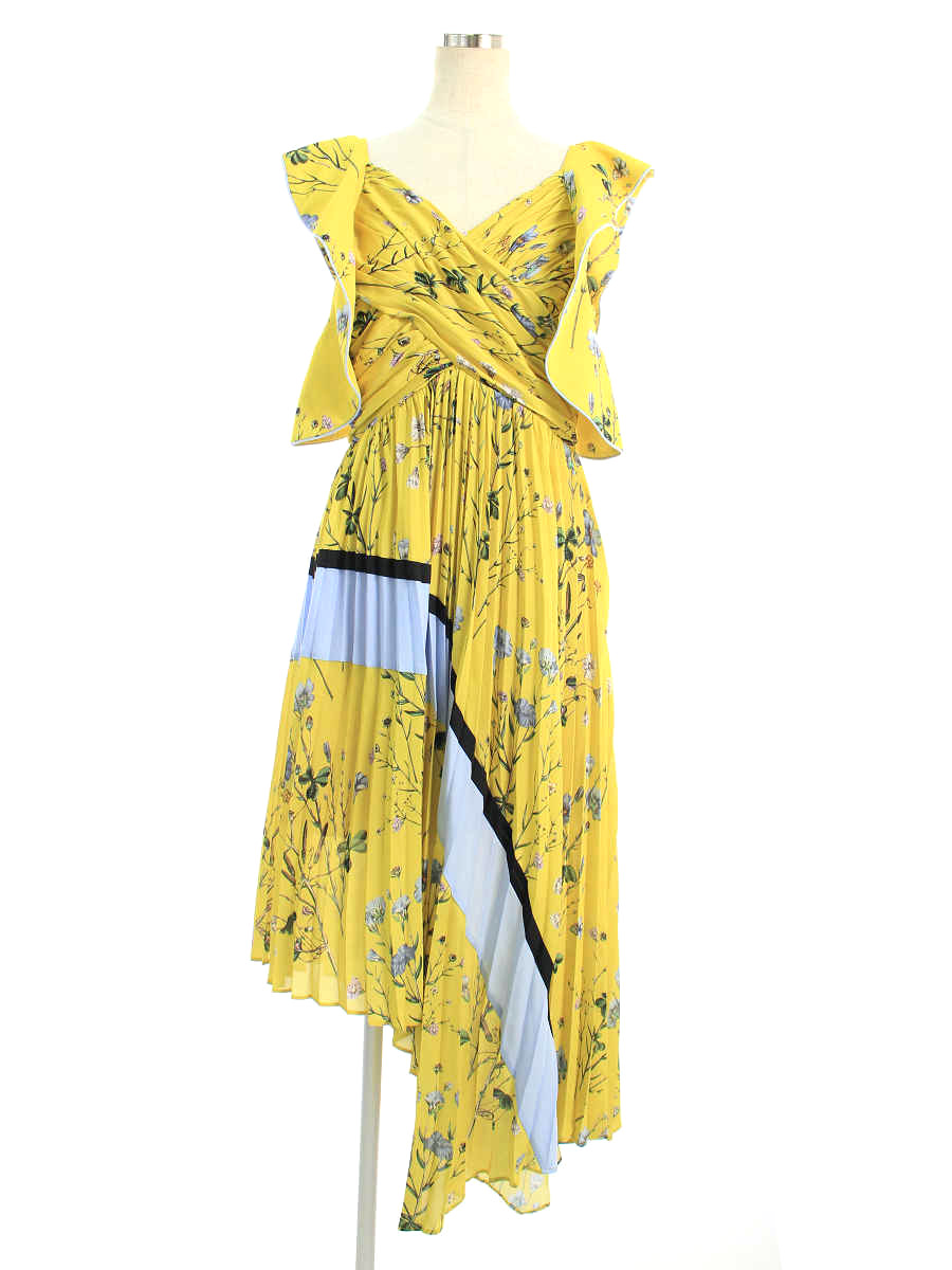 Self Portrait Self セルフポートレート ワンピース プリーツ Portrait 花柄 花柄 ノースリーブ 10uk 花柄 Aランク 中古 Tn0705 ブランドショップ ビープライス Self Portrait セルフポートレート ワンピース
