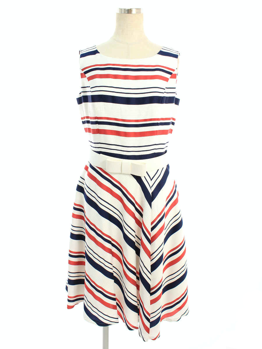 人気満点 エムズグレイシー ワンピース Green X Black Stripes Dress ボーダー ノースリーブ 38 Aランク 中古 Tn0726 信頼 Sanpatriciomerida Edu Mx