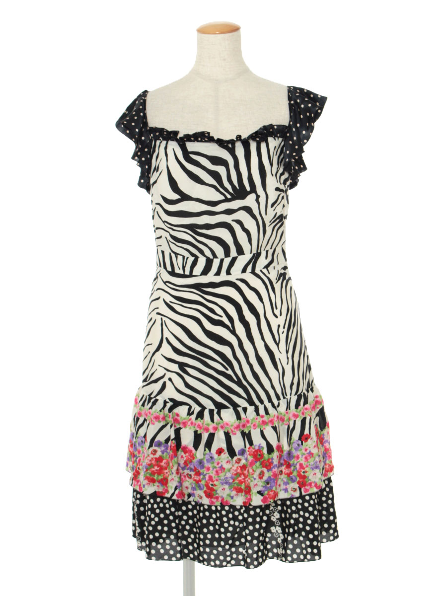 コンビニ受取対応商品 ブルマリン ワンピース ゼブラ柄 総柄 ノースリーブ 38i Aランク 中古 Tn0806 ブランドショップ ビープライス 新発 Erieshoresag Org
