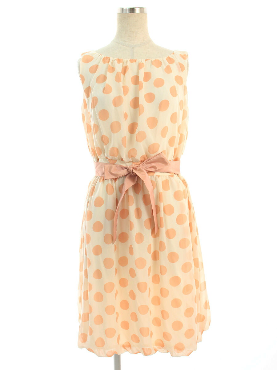 保障できる 水玉 ワンピース エムズグレイシー バックボタン 38 Aランク 中古 Tn0927 ノースリーブ ドット h Www Omabc Com