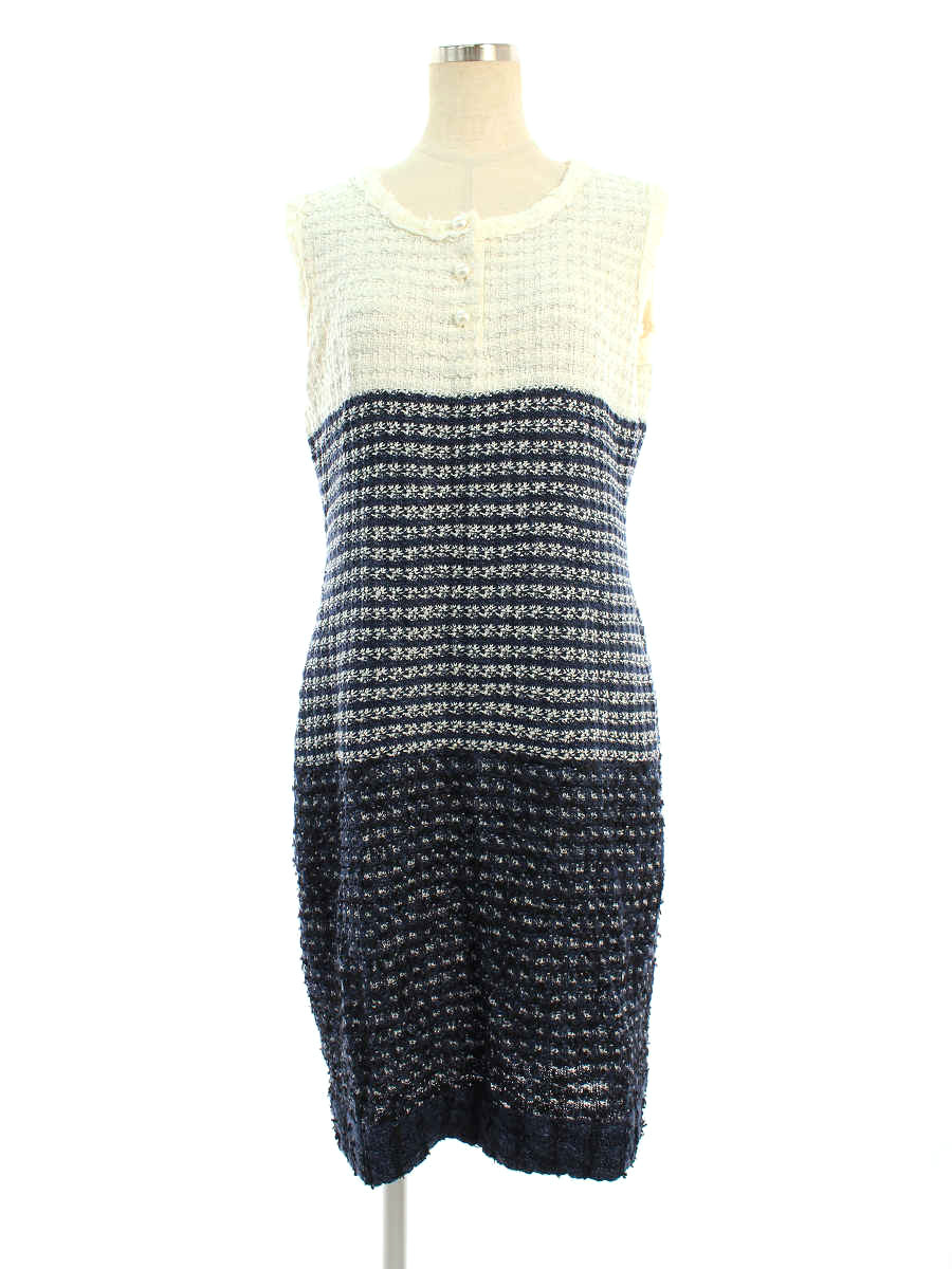 超特価sale開催 ワンピース 無地 ツイード ワンピース ルネ ノースリーブ Tn1101 中古 38 Aランク Dgb Gov Bf