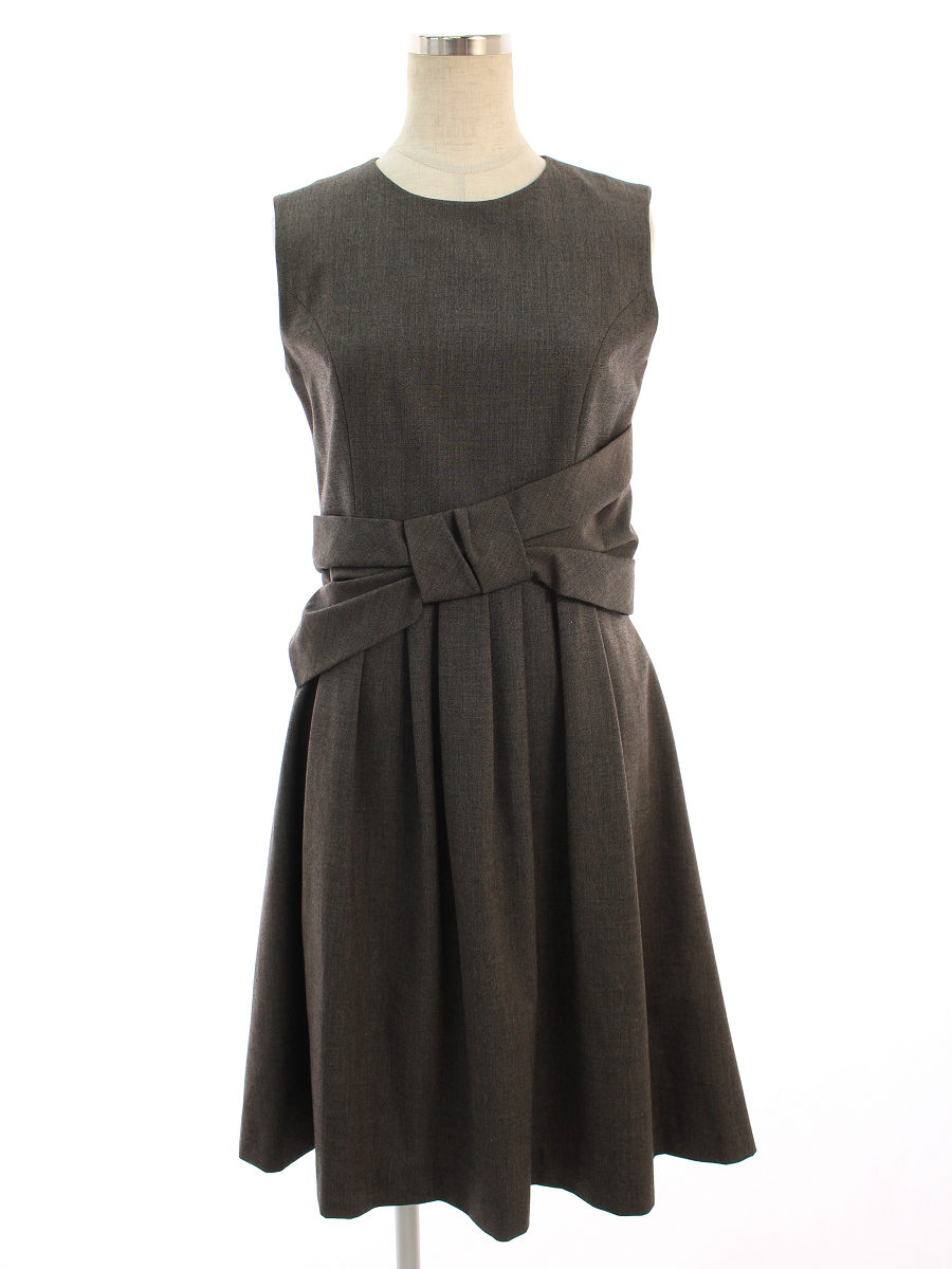 返品交換不可 ワンピース ノースリーブ 無地 Dress ワンピース フォクシーニューヨーク 38 Aランク Tn16 中古 Dgb Gov Bf